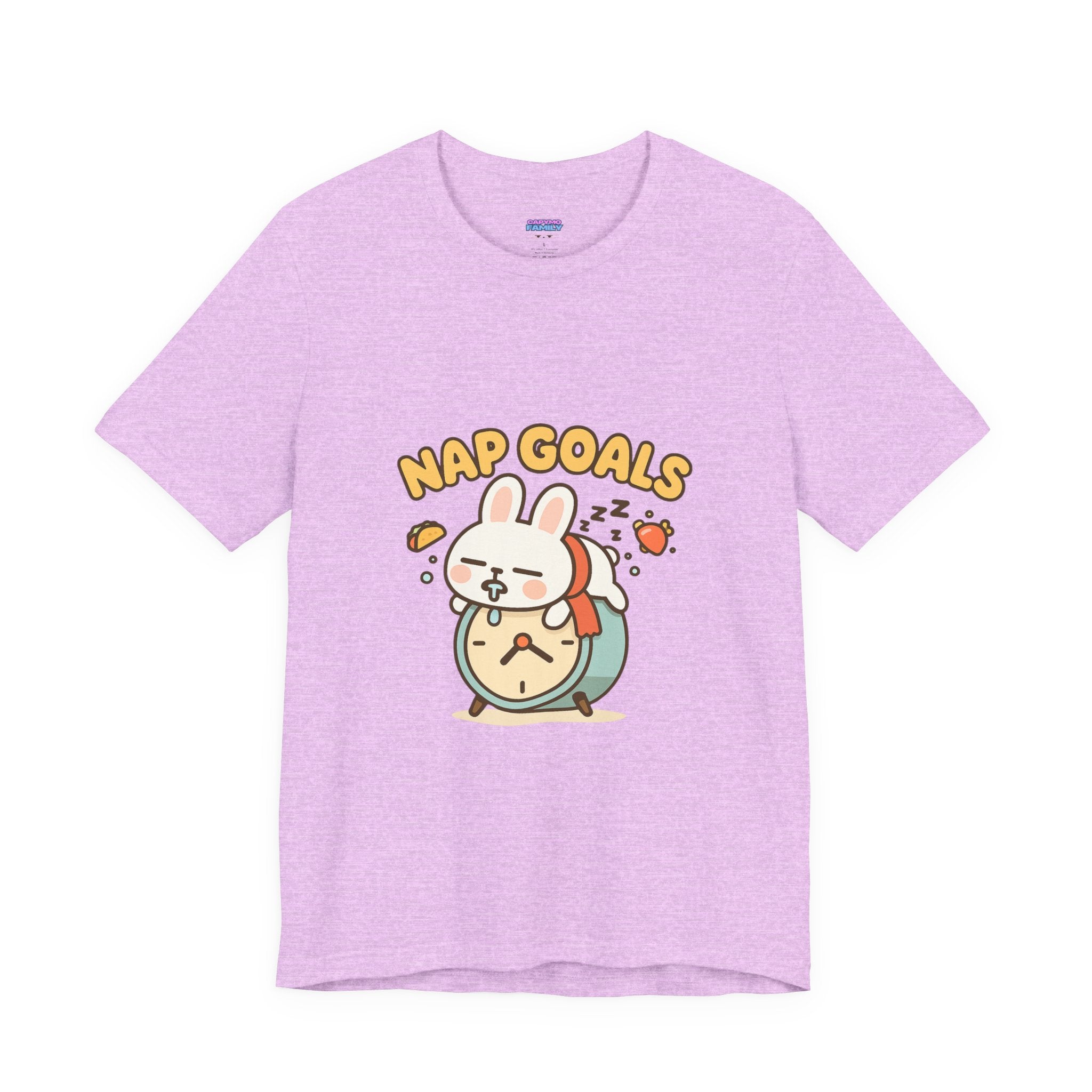 Capymo Family Kawaii Bunny Soft Cotton T-Shirt – "Nap Goals" "Toto" The Bunny Cute Tee (Unisex)