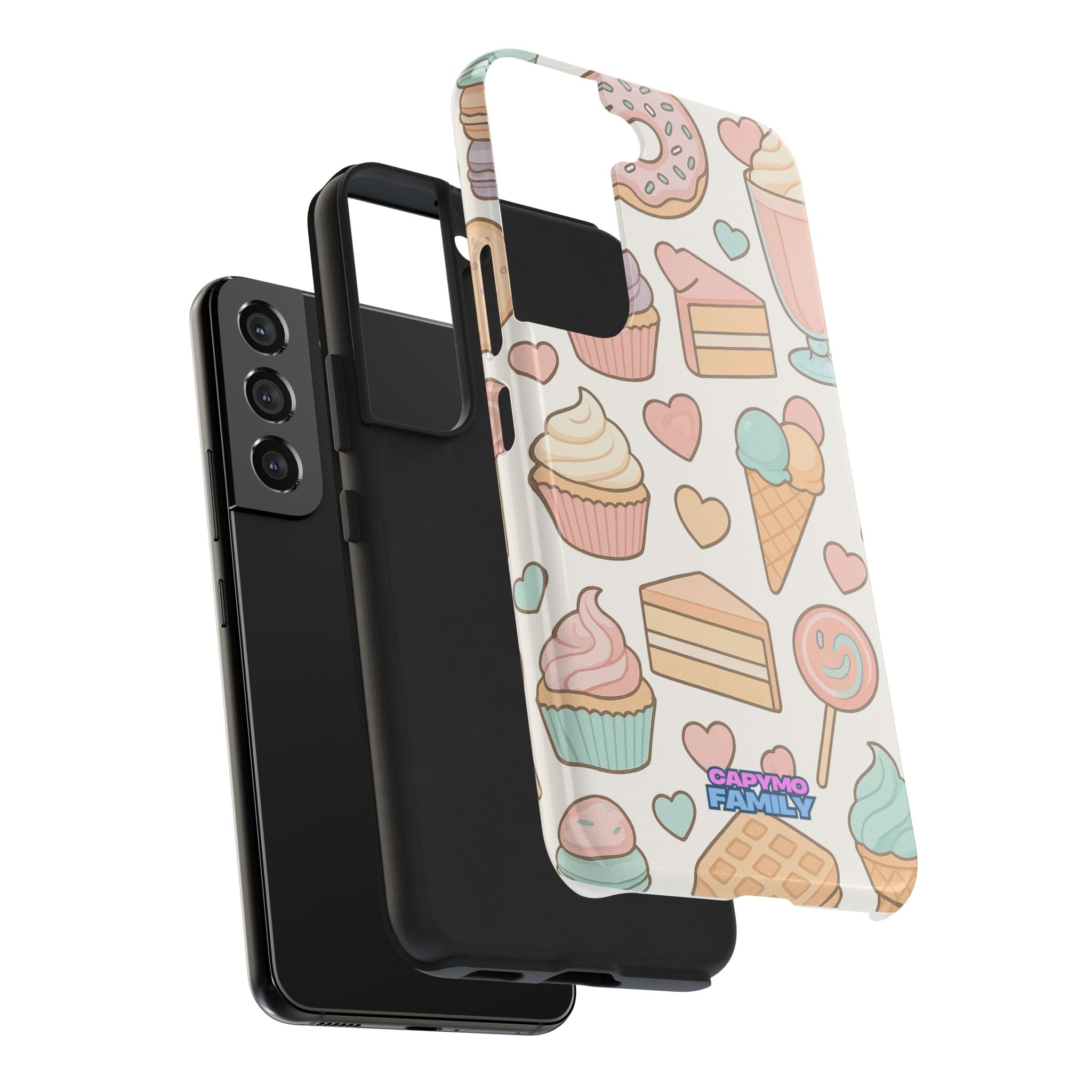 Capymo Family Kawaii Dessert Phone Case – “Sweet Tooth Collection” Ice Cream, Cake, and Candy Cute Pastel Design