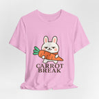 capymo Family Cute Carrot Break Bunny Tee - Unisex Jersey Short Sleeve Tee, Funny Animal Shirt, Spring Gift, Cute Graphic Tee, Gift for Bunny Lovers