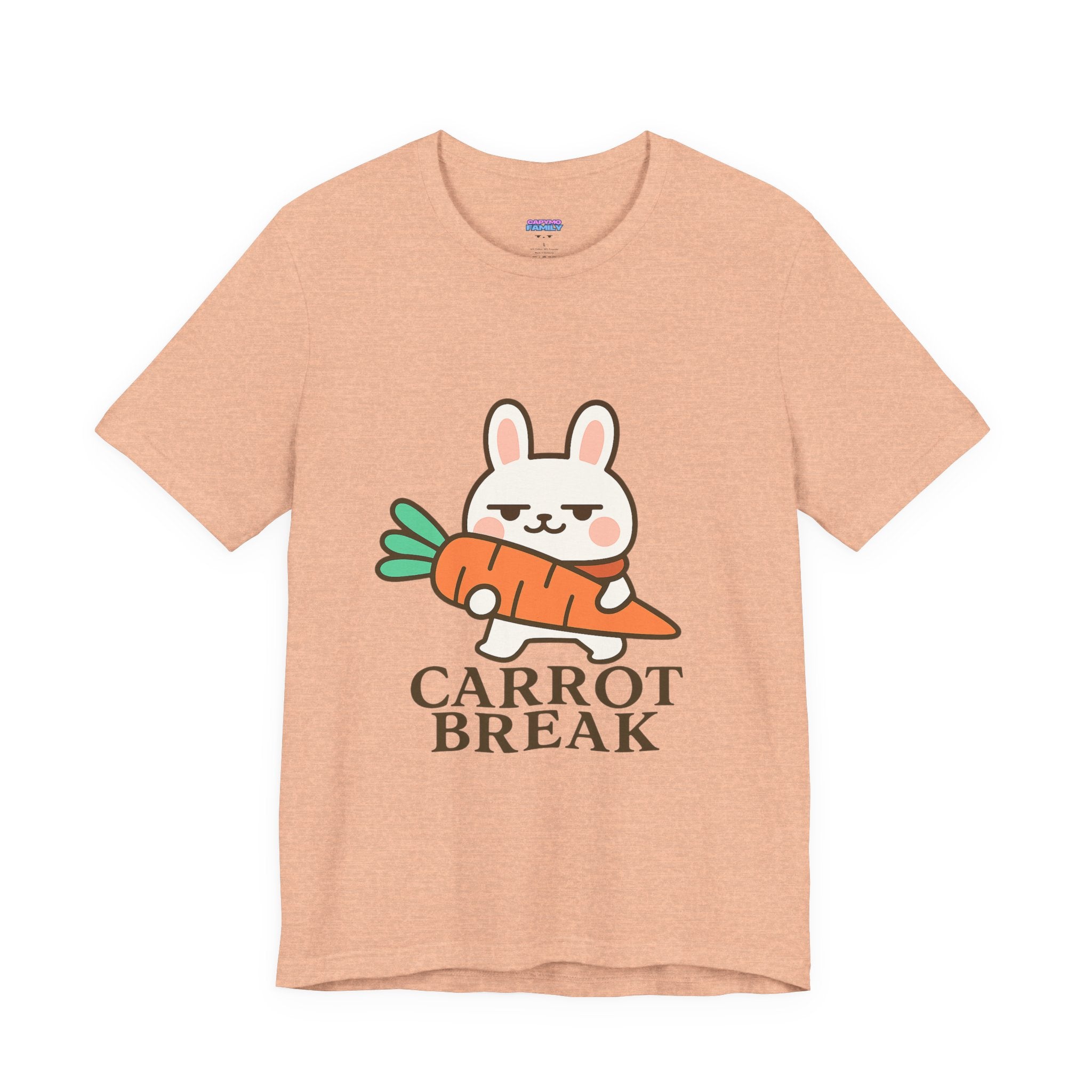 capymo Family Cute Carrot Break Bunny Tee - Unisex Jersey Short Sleeve Tee, Funny Animal Shirt, Spring Gift, Cute Graphic Tee, Gift for Bunny Lovers