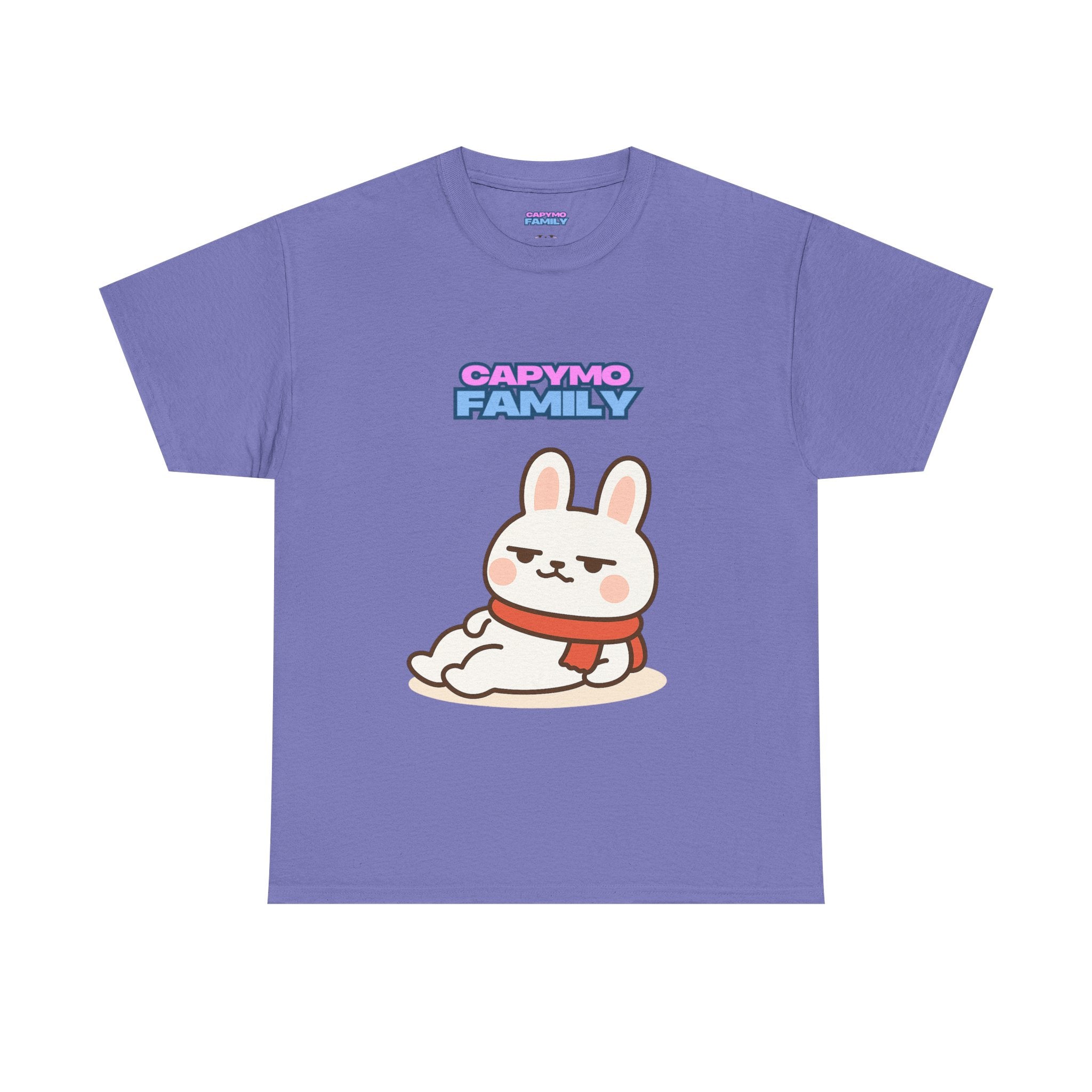Capymo Family Cute Cartoon Family Tee, Unisex Graphic T-Shirt, Gifts for Animal Lovers, Funny Casual Wear, Birthday and Holiday Apparel