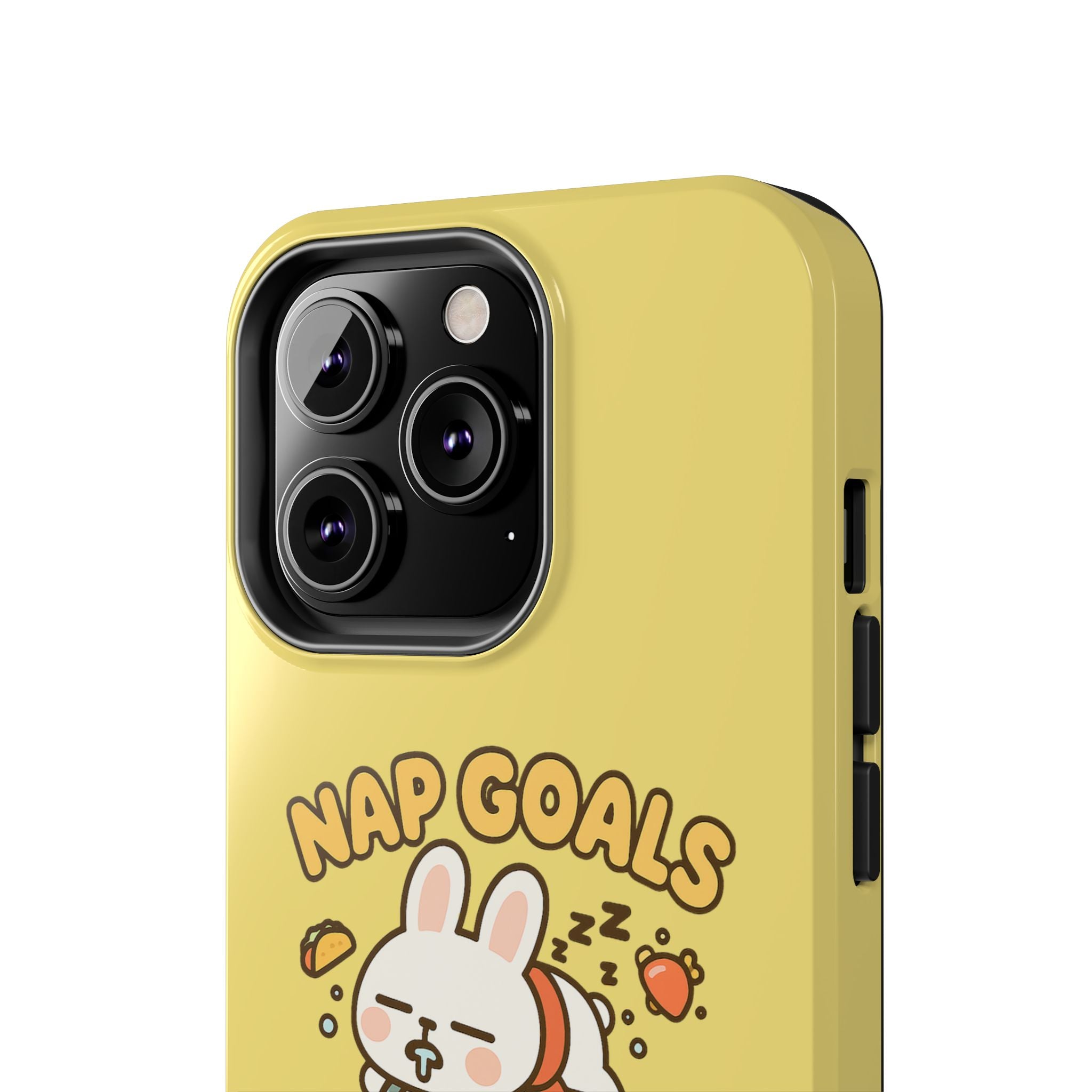 Capymo Family “Nap Goals” Phone Case – Cute Bunny Toto Sleeping on Alarm Clock Cover