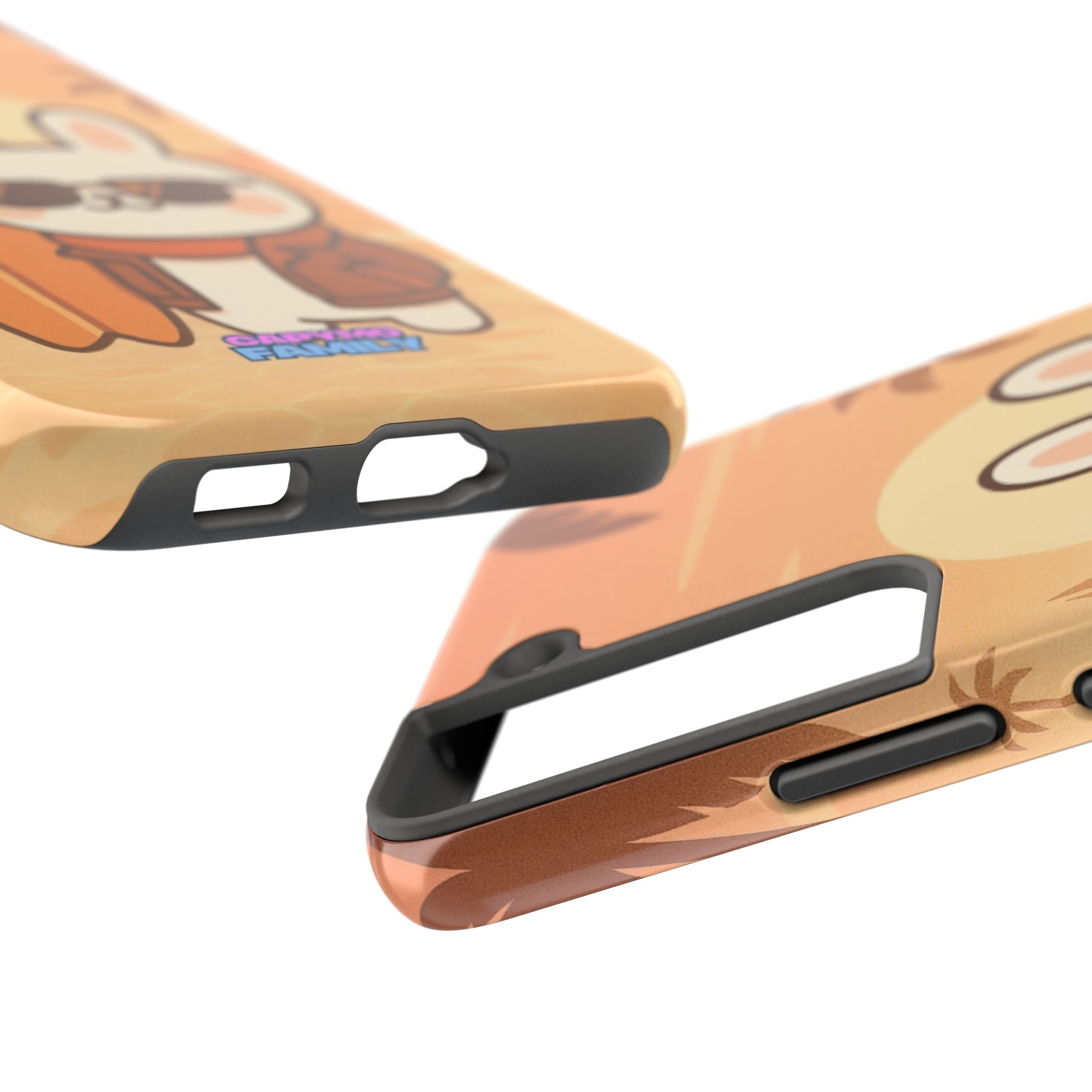 Capymo Family Sunset Surf Bunny Phone Case – Tropical Beach Skateboard Bunny "Toto" Phone Case