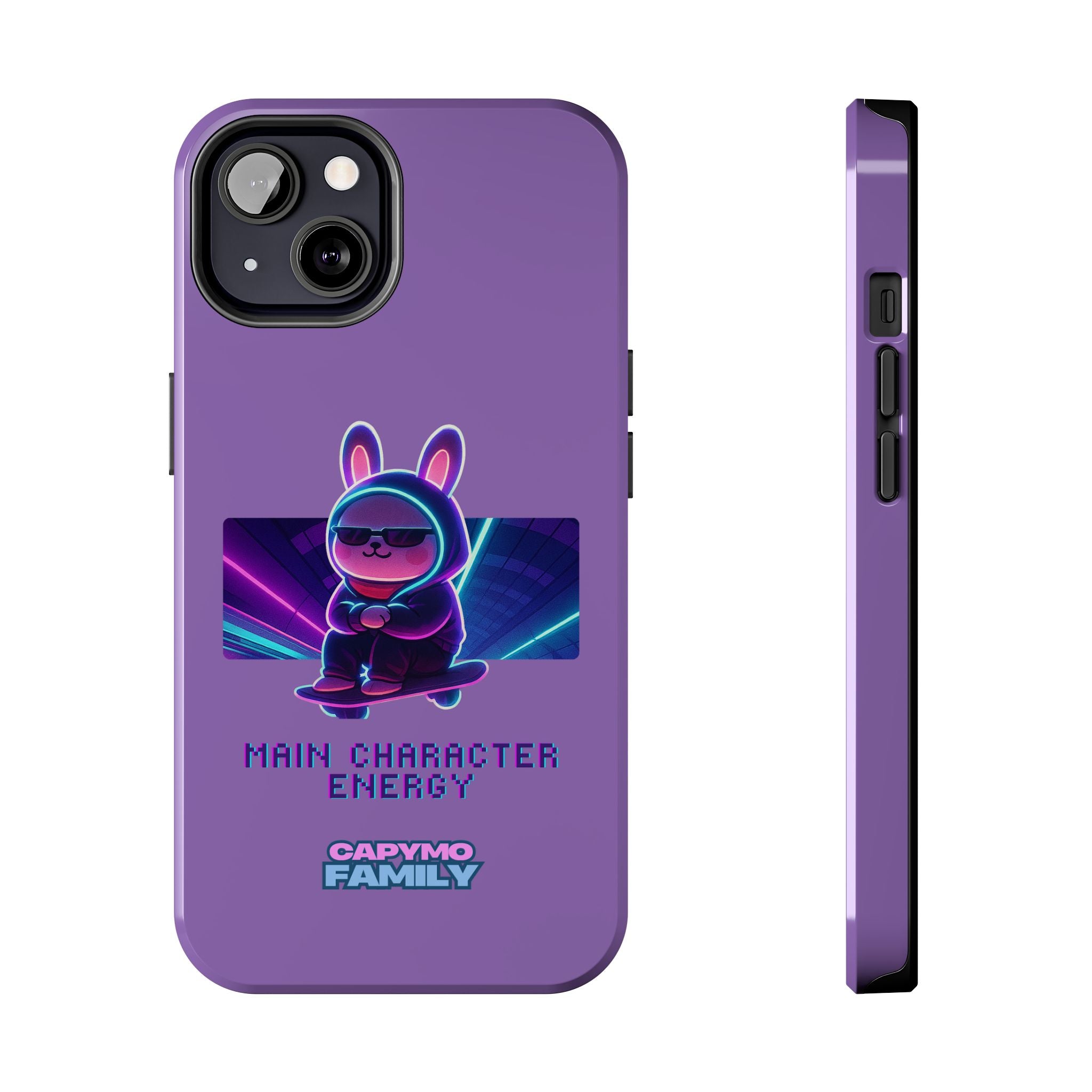 Capymo Family “Main Character Energy” Phone Case – Cyber Bunny Toto Aesthetic Cover