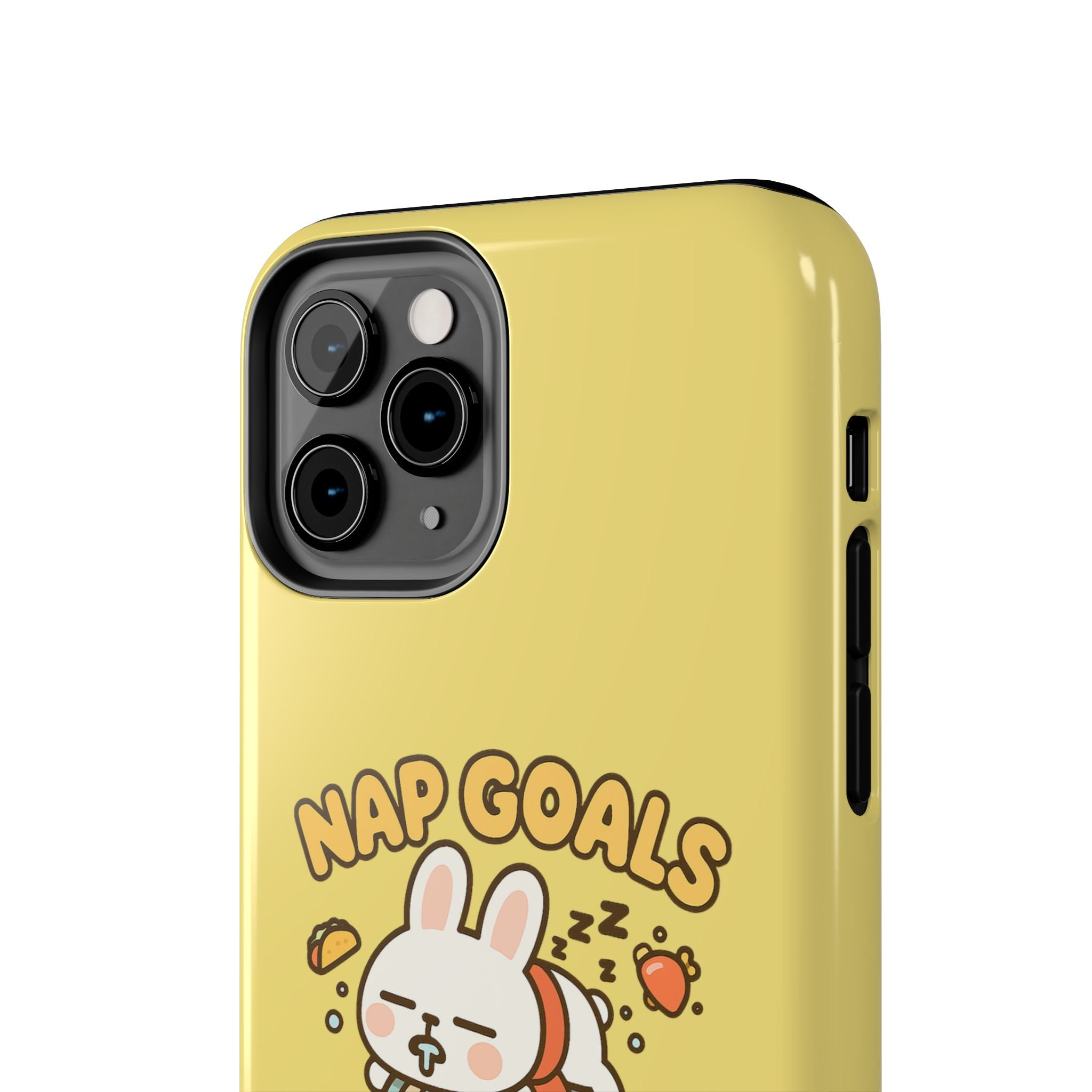 Capymo Family “Nap Goals” Phone Case – Cute Bunny Toto Sleeping on Alarm Clock Cover