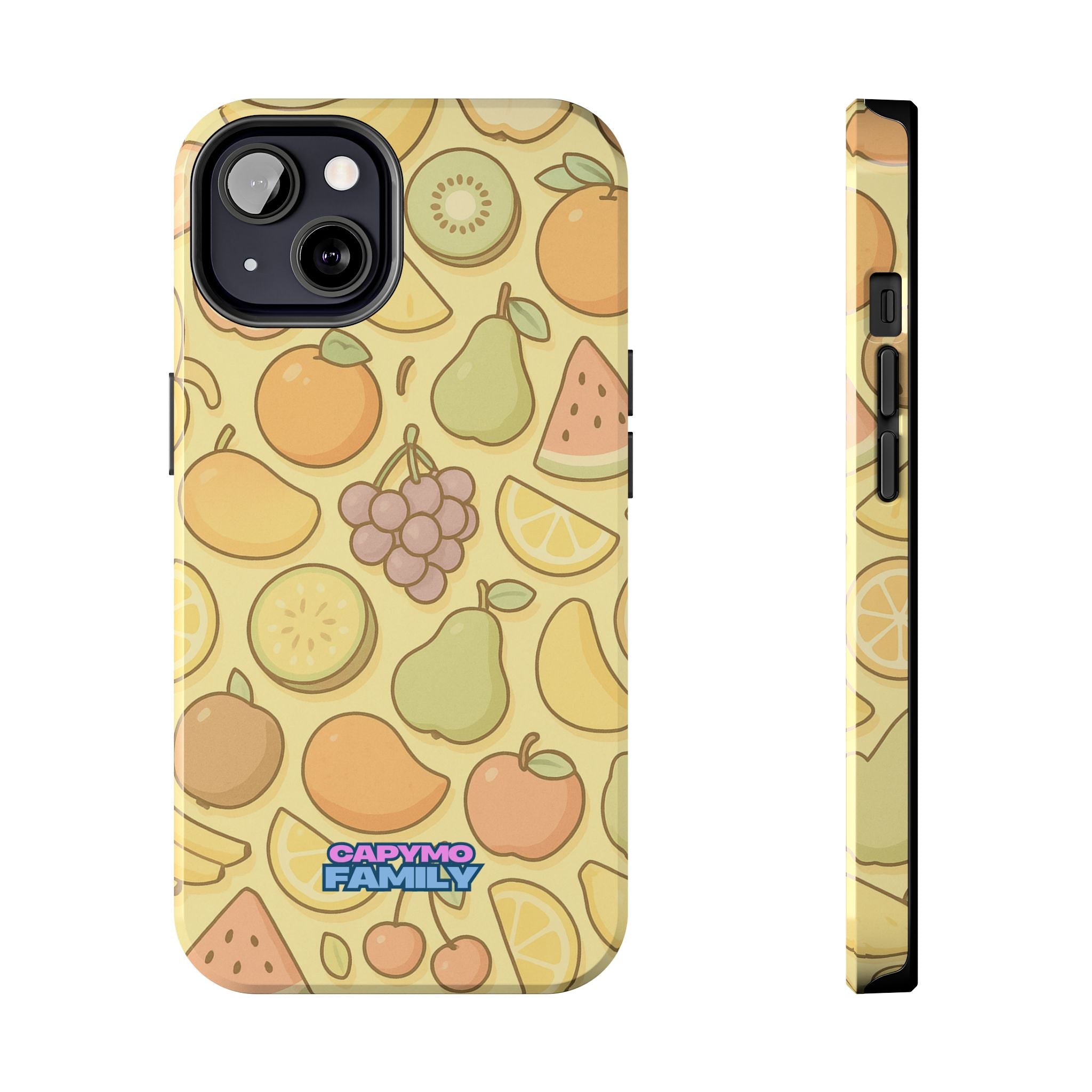 Capymo Family Kawaii Fruit Phone Case – Cute Aesthetic iPhone Cover with Citrus & Summer Vibes