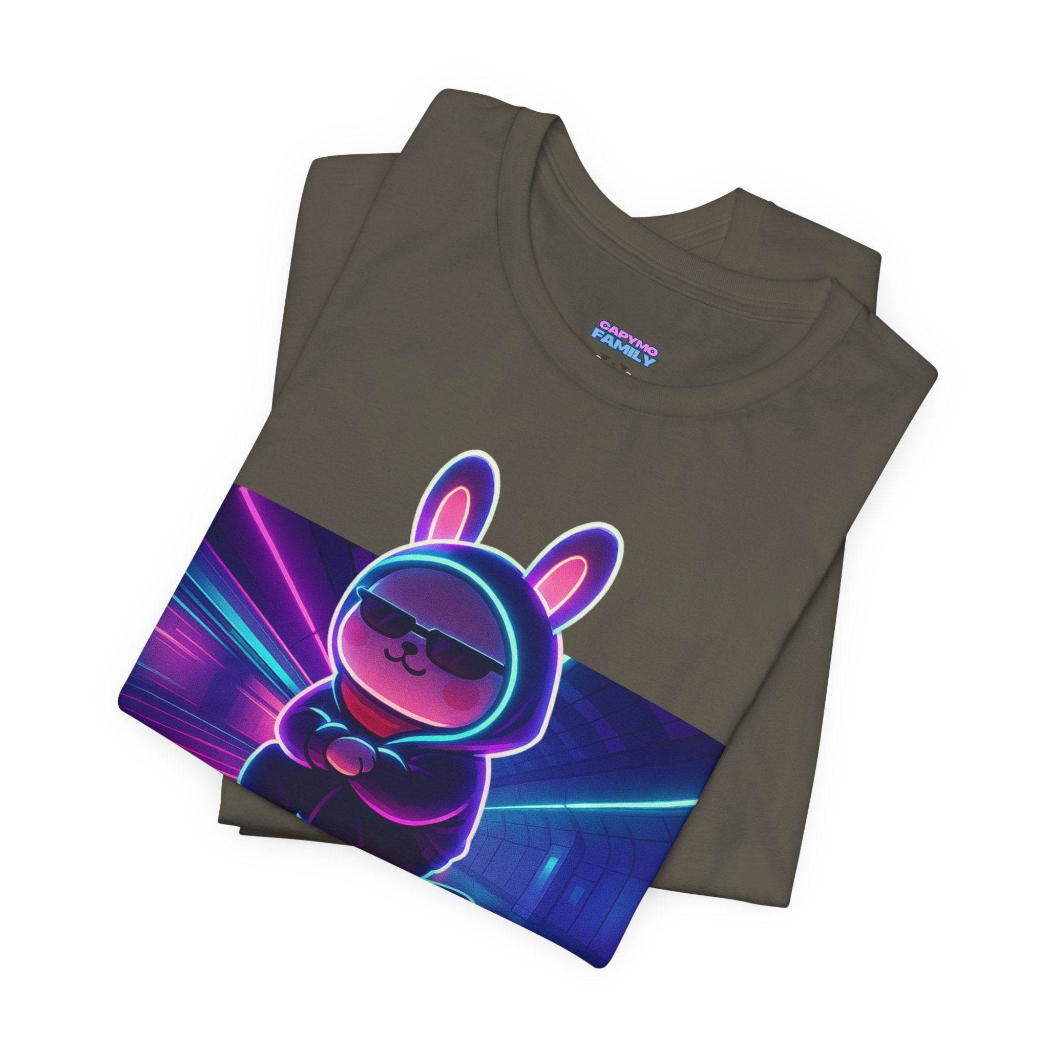 Capymo Family Kawaii Bunny Soft Cotton T-Shirt – "Main Character Energy" "Toto" The Bunny Cute Tee (Unisex)