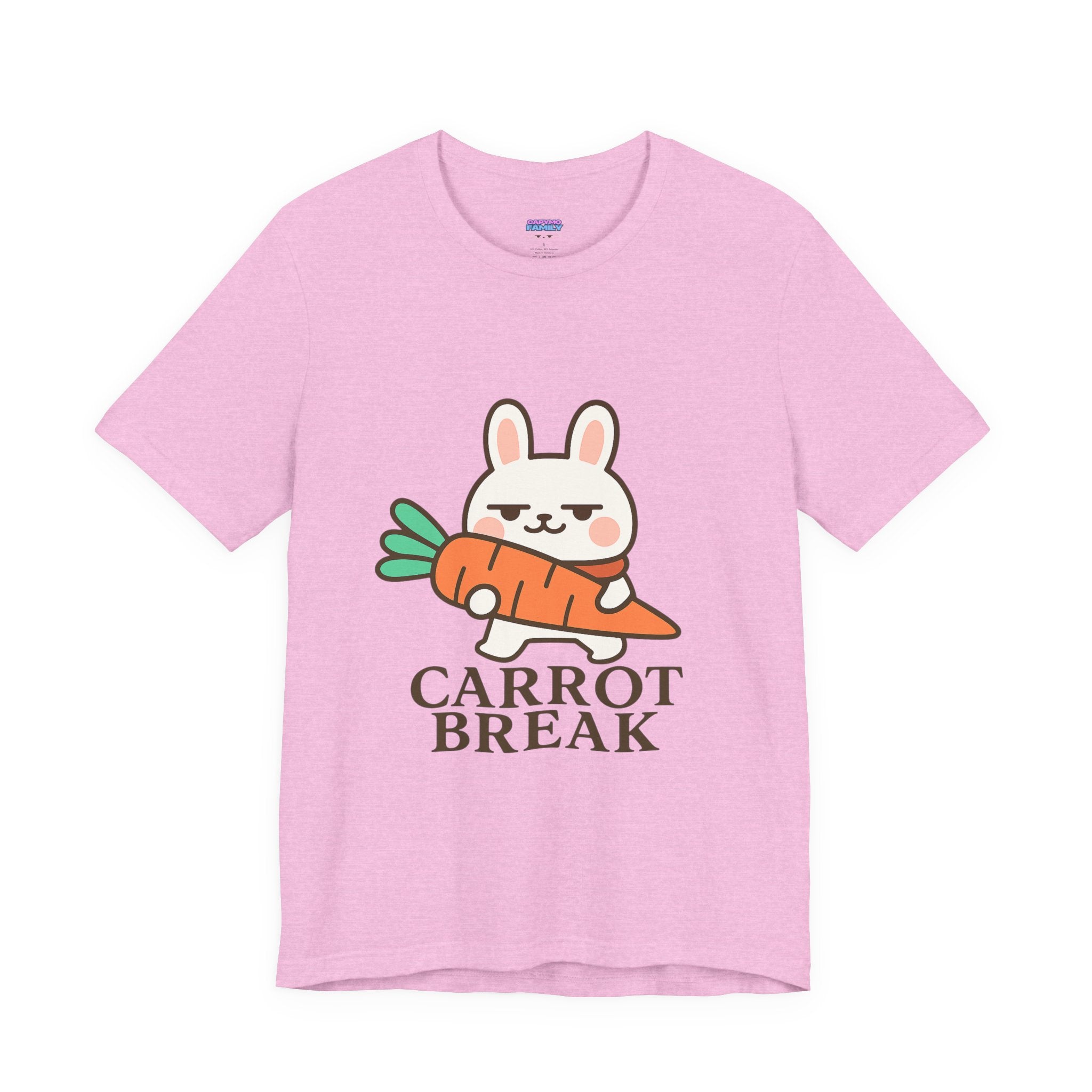 capymo Family Cute Carrot Break Bunny Tee - Unisex Jersey Short Sleeve Tee, Funny Animal Shirt, Spring Gift, Cute Graphic Tee, Gift for Bunny Lovers