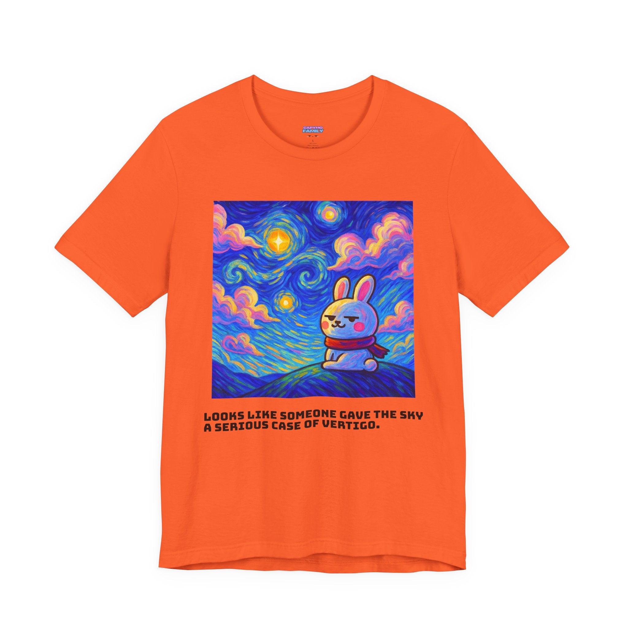 Capymo Family Starry Sky Night Vibrant Bunny Graphic Tee, Fun and Whimsical Short Sleeve Shirt, Perfect for Family Gatherings, Easter, or Everyday Wear