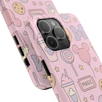 Capymo Family Kawaii Magic Snack Phone Case – Pastel Candy, Popcorn & Cookie Pattern Cover