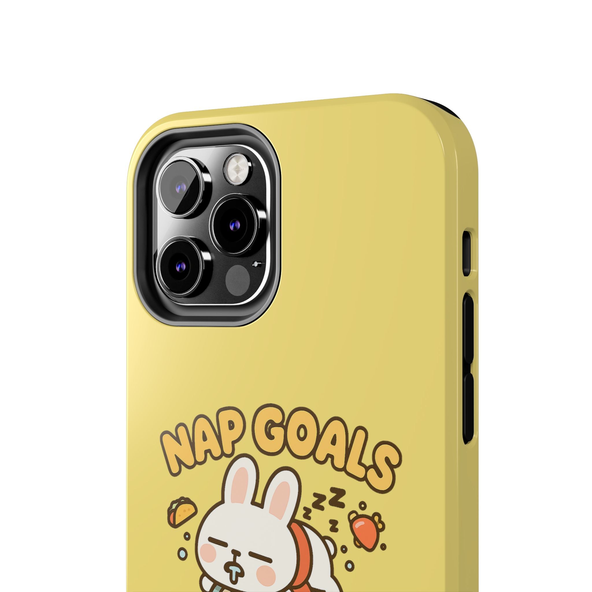 Capymo Family “Nap Goals” Phone Case – Cute Bunny Toto Sleeping on Alarm Clock Cover