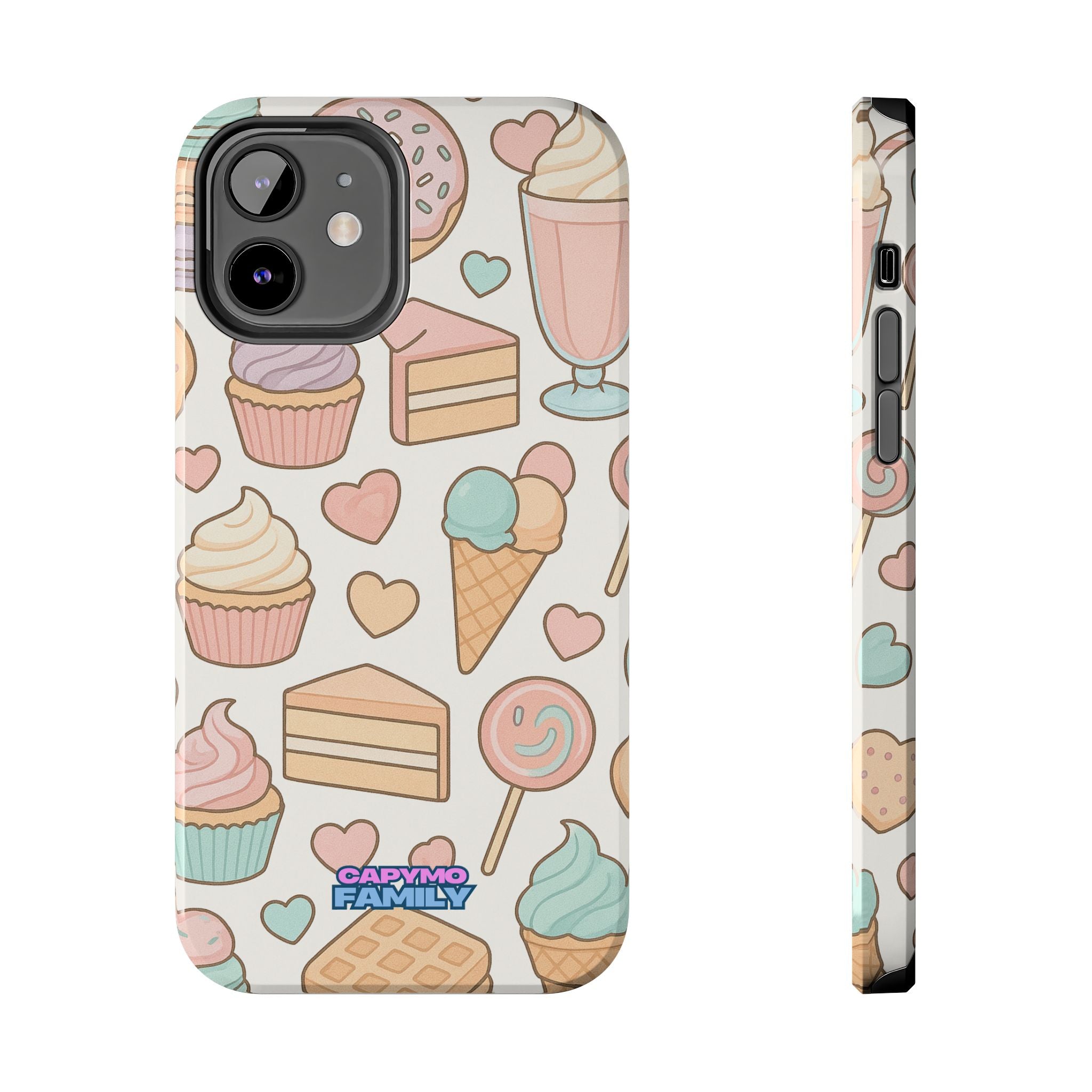 Capymo Family Kawaii Dessert Phone Case – “Sweet Tooth Collection” Ice Cream, Cake, and Candy Cute Pastel Design