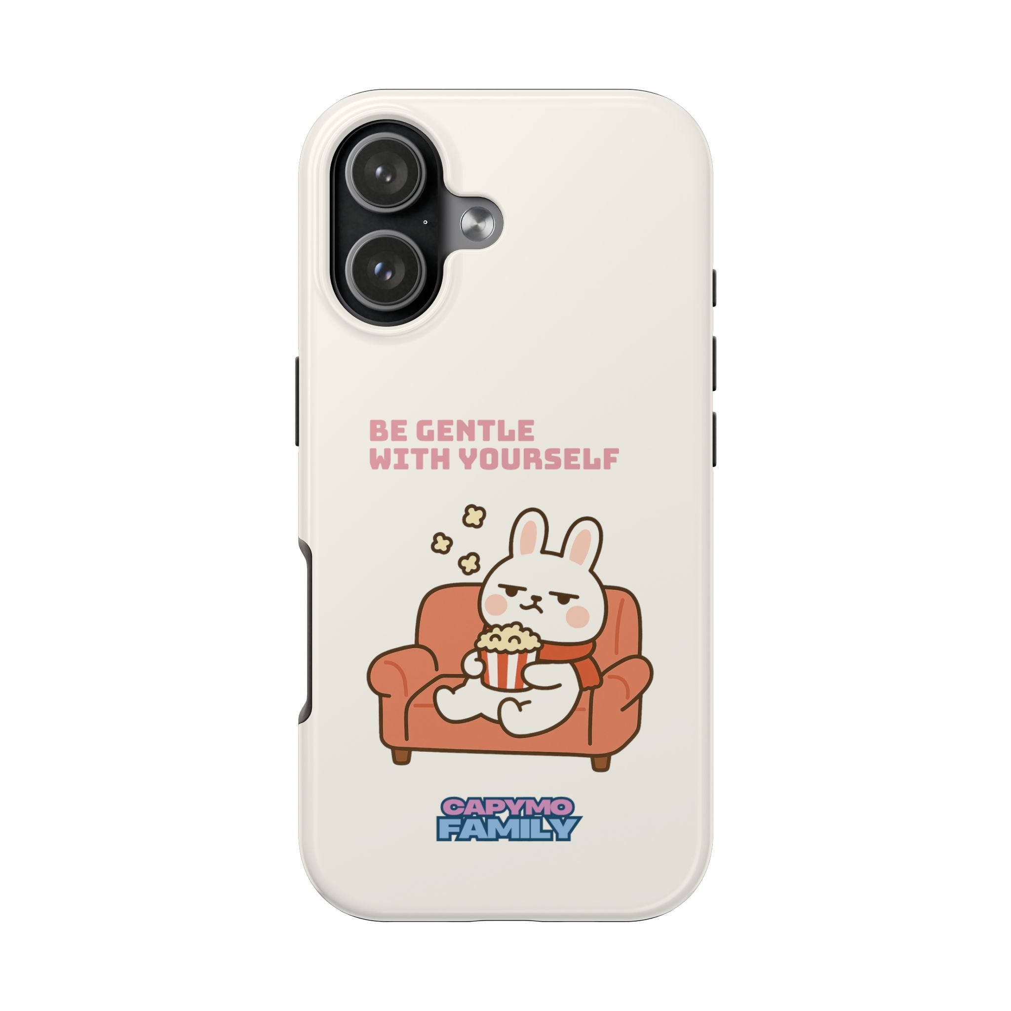 Capymo Family “Be Gentle With Yourself” Phone Case – Cozy Bunny Self-Care Quote Cover