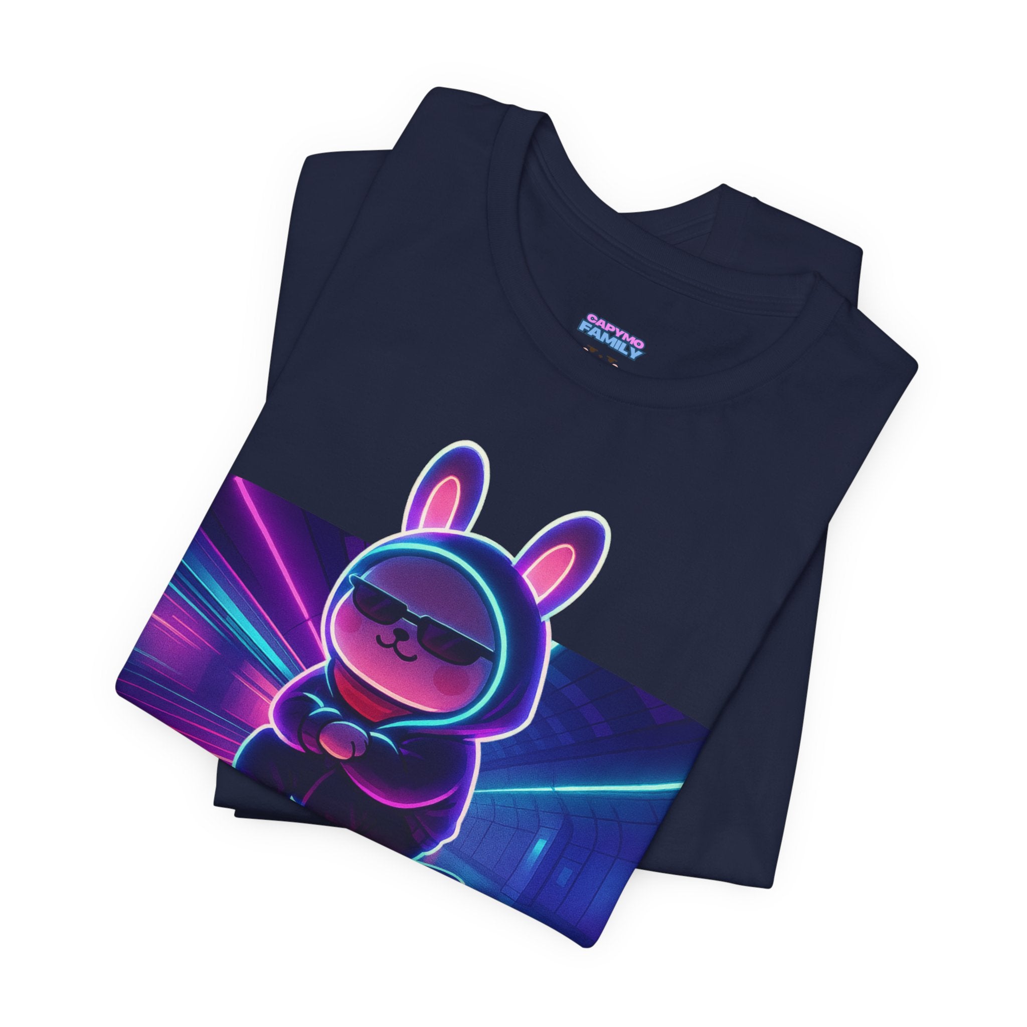 Capymo Family Kawaii Bunny Soft Cotton T-Shirt – "Main Character Energy" "Toto" The Bunny Cute Tee (Unisex)