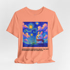 Capymo Family Starry Sky Night Vibrant Bunny Graphic Tee, Fun and Whimsical Short Sleeve Shirt, Perfect for Family Gatherings, Easter, or Everyday Wear