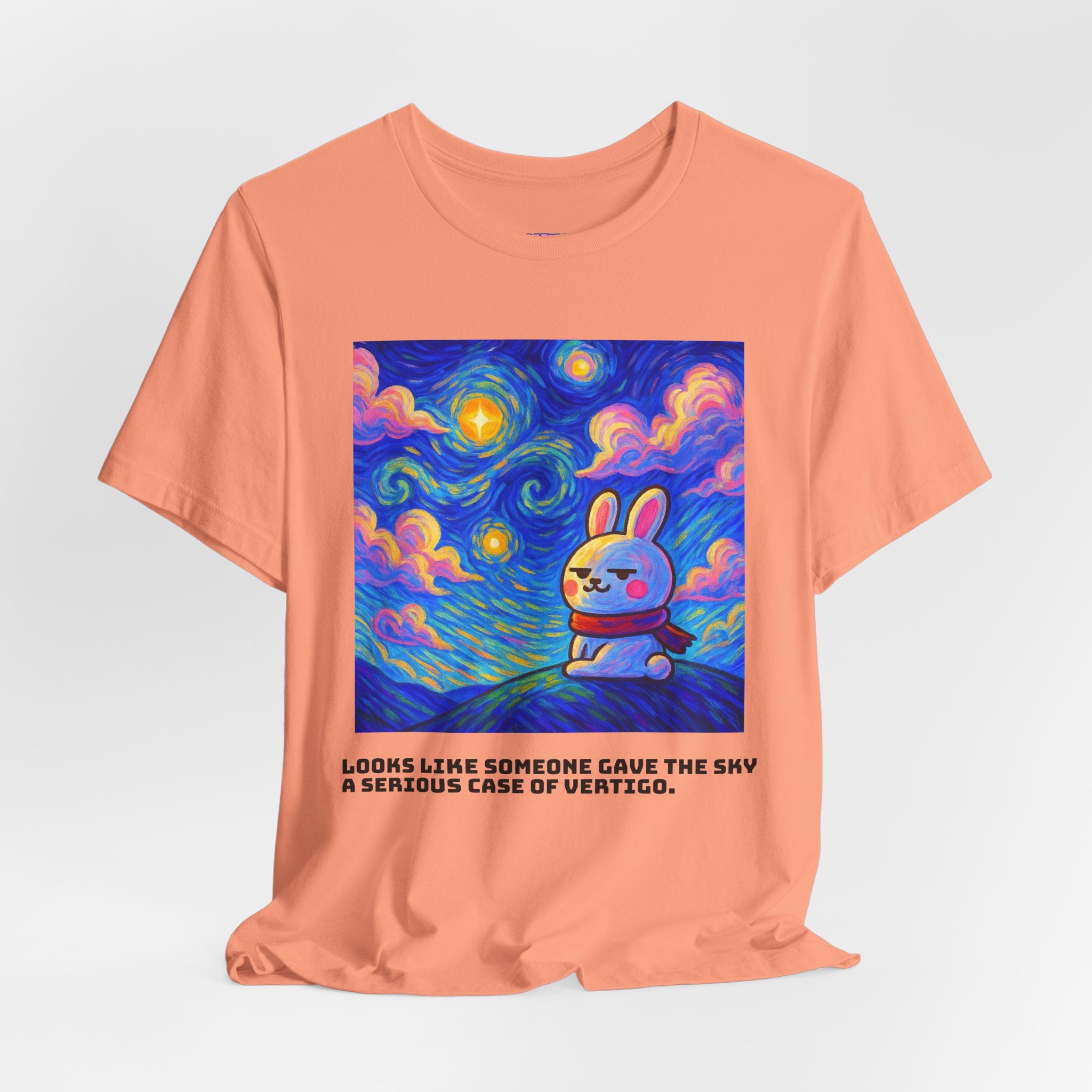 Capymo Family Starry Sky Night Vibrant Bunny Graphic Tee, Fun and Whimsical Short Sleeve Shirt, Perfect for Family Gatherings, Easter, or Everyday Wear