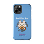 Capymo Family “Donut Worry, Be Soft” Phone Case – Cute Bunny & Donut Positive Vibes Cover