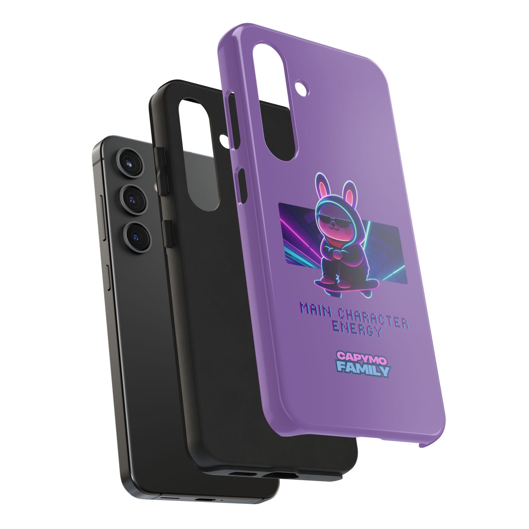 Capymo Family “Main Character Energy” Phone Case – Cyber Bunny Toto Aesthetic Cover