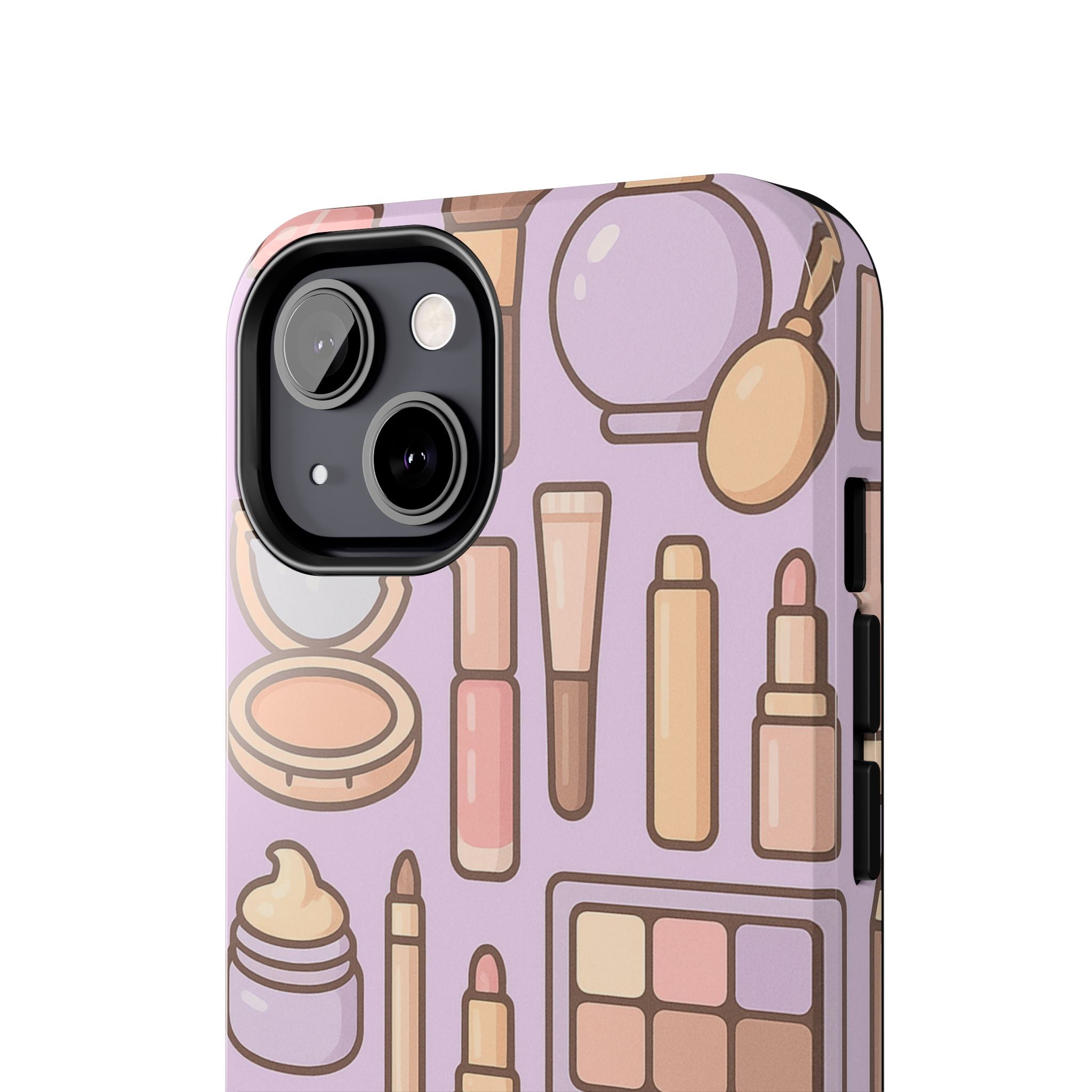 Capymo Family Kawaii Makeup Phone Case – Cute Girly iPhone Cover with Cosmetic Beauty Pattern