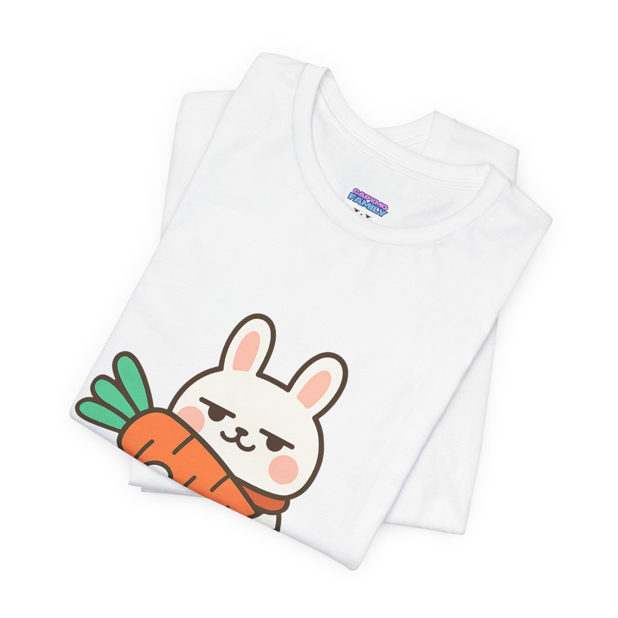 capymo Family Cute Carrot Break Bunny Tee - Unisex Jersey Short Sleeve Tee, Funny Animal Shirt, Spring Gift, Cute Graphic Tee, Gift for Bunny Lovers