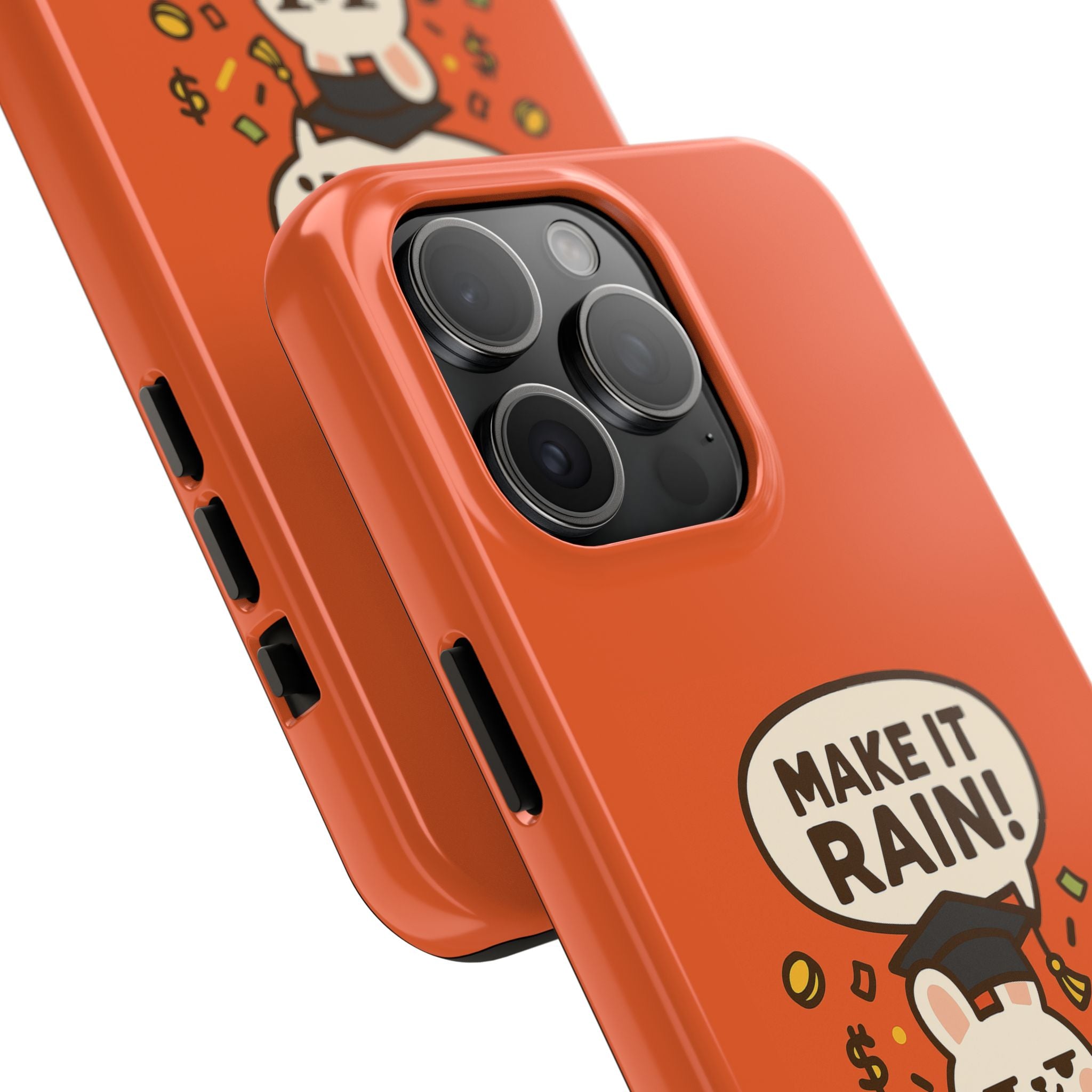 Capymo Family Playful Cute Cartoon Bunny Tough Phone Case –"Make It Rain" Bunny "Toto" Phone Case
