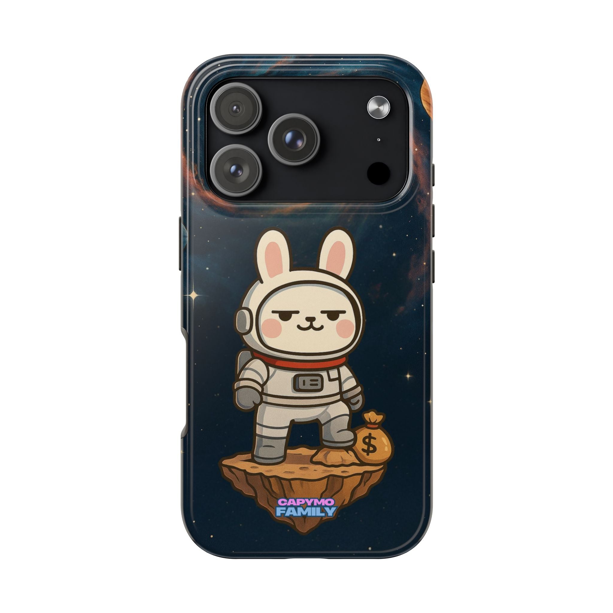 Capymo Family Cute Cartoon Bunny Tough Phone Case –Cute Astronaut  Bunny "Toto" Phone Case