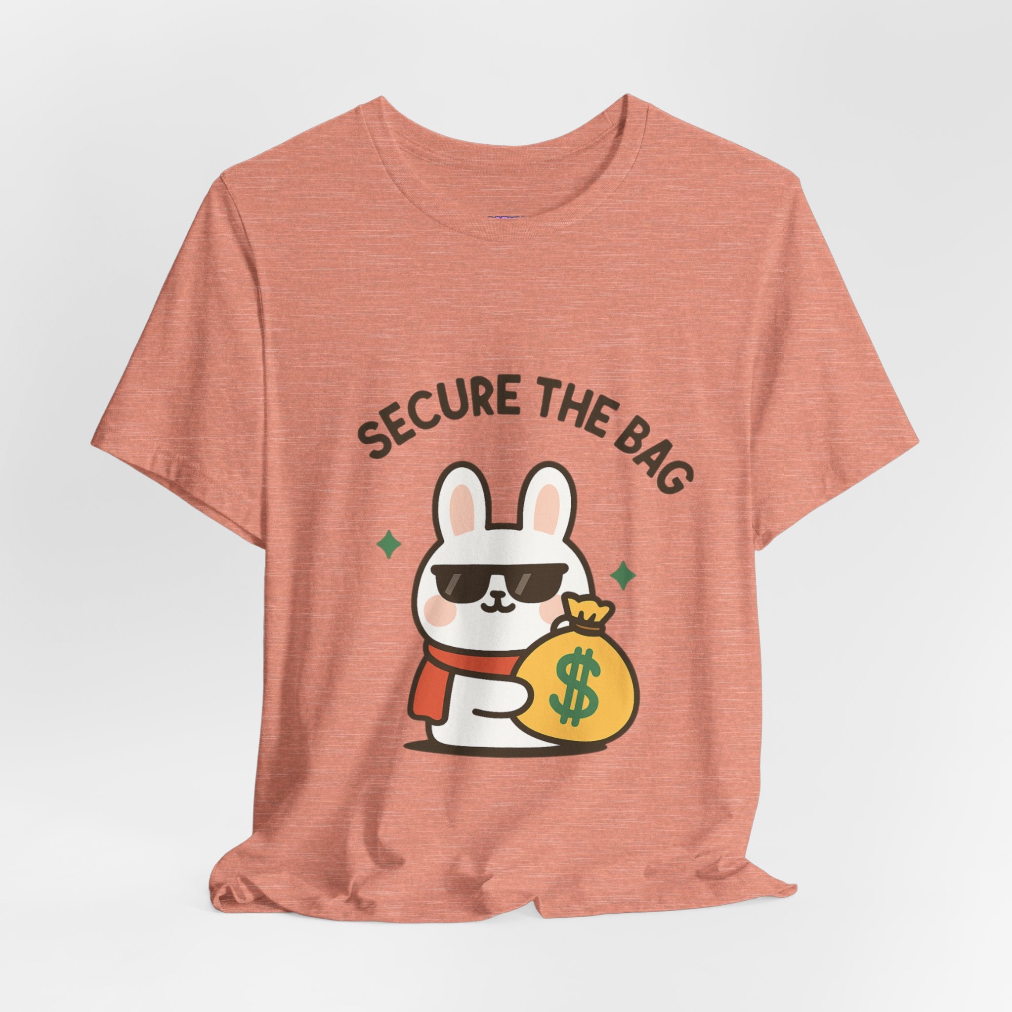 Capymo Family Kawaii Bunny Soft Cotton T-Shirt – "Secure the Bag" "Toto" The Bunny Cute Tee (Unisex)