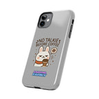 Capymo Family “No Talkie Before Coffee” Phone Case – Grumpy Bunny Morning Mood