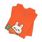 capymo Family Cute Carrot Break Bunny Tee - Unisex Jersey Short Sleeve Tee, Funny Animal Shirt, Spring Gift, Cute Graphic Tee, Gift for Bunny Lovers