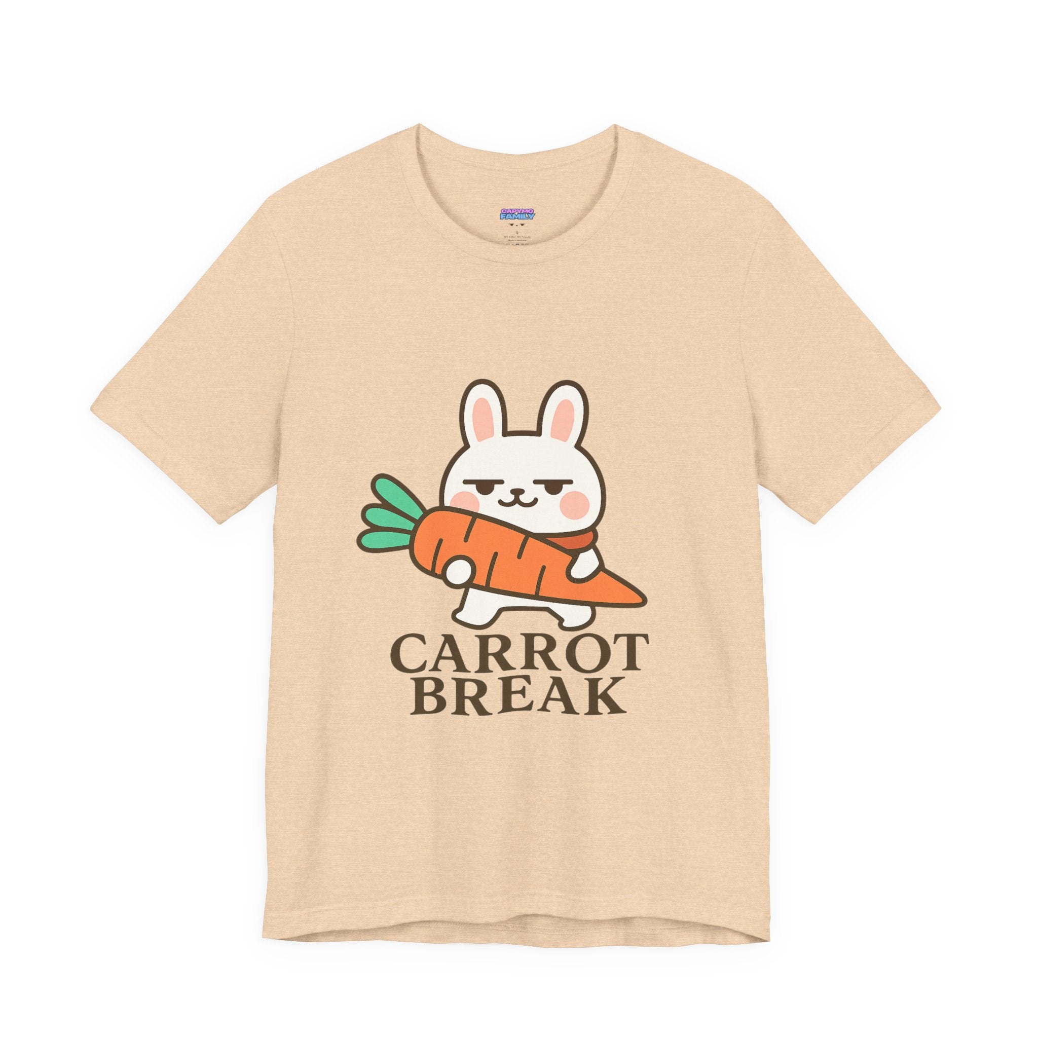 capymo Family Cute Carrot Break Bunny Tee - Unisex Jersey Short Sleeve Tee, Funny Animal Shirt, Spring Gift, Cute Graphic Tee, Gift for Bunny Lovers