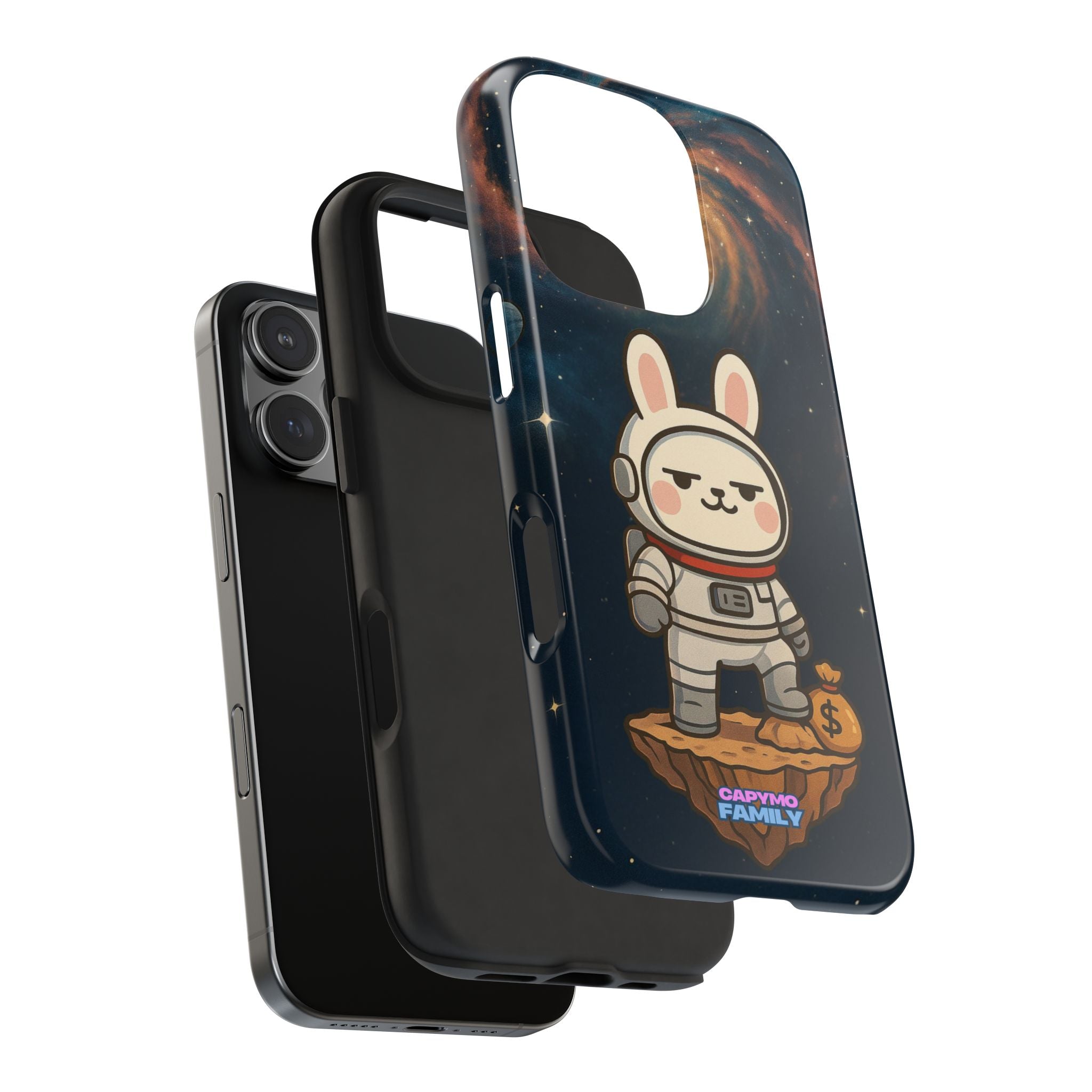 Capymo Family Cute Cartoon Bunny Tough Phone Case –Cute Astronaut  Bunny "Toto" Phone Case