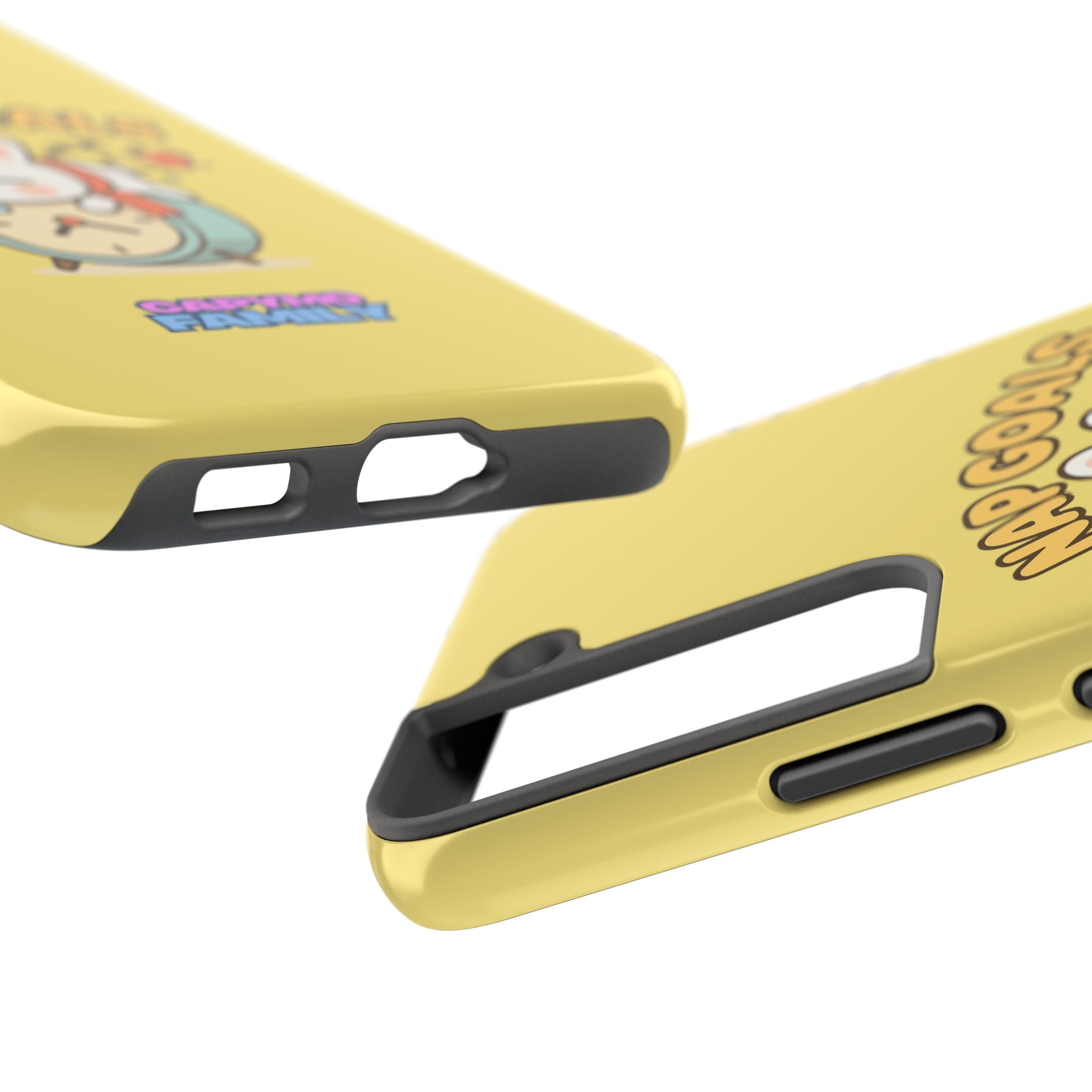 Capymo Family “Nap Goals” Phone Case – Cute Bunny Toto Sleeping on Alarm Clock Cover