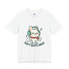 Capymo Family Cute Bunny Music Unisex Tee, Soft Beats Only, Gift for Music Lovers, Relaxed Fit T-Shirt, Animal Lover Apparel, Casual Wear