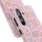 Capymo Family Kawaii Magic Snack Phone Case – Pastel Candy, Popcorn & Cookie Pattern Cover