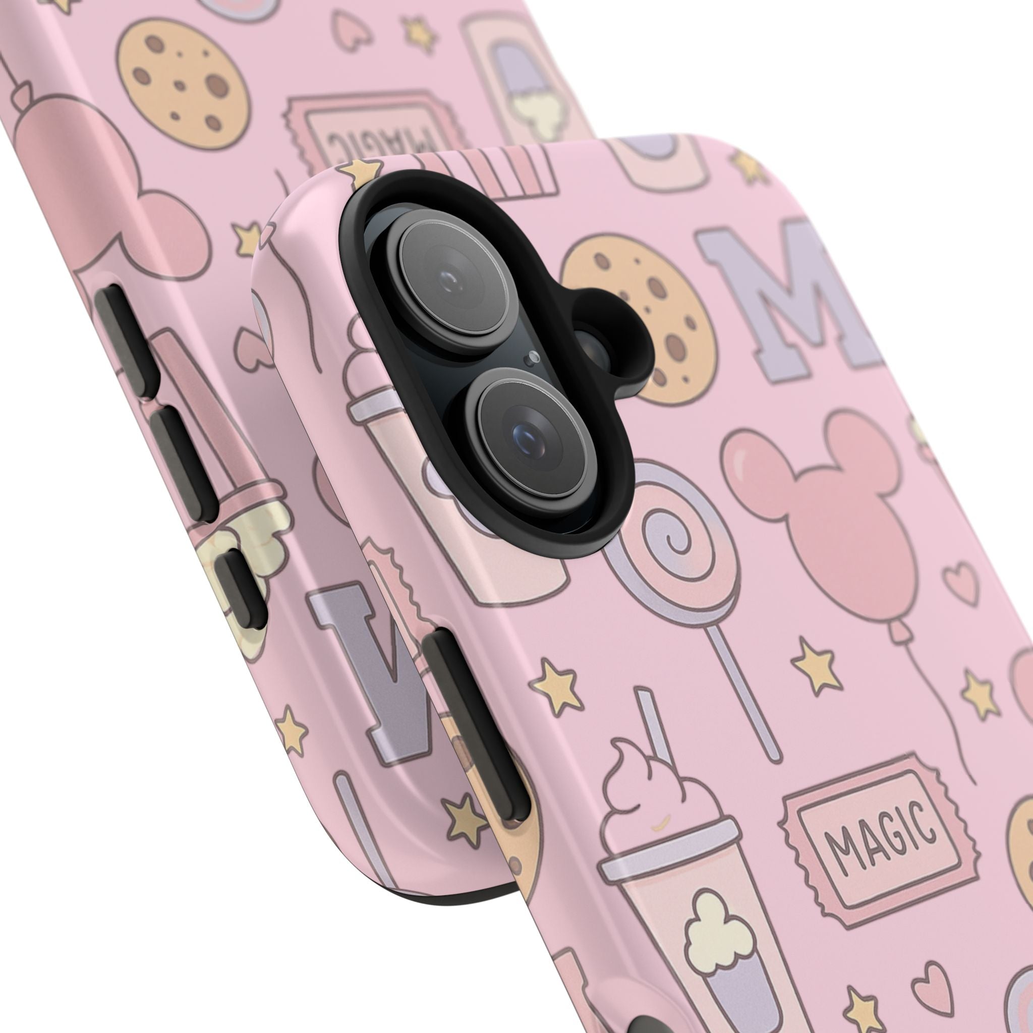 Capymo Family Kawaii Magic Snack Phone Case – Pastel Candy, Popcorn & Cookie Pattern Cover