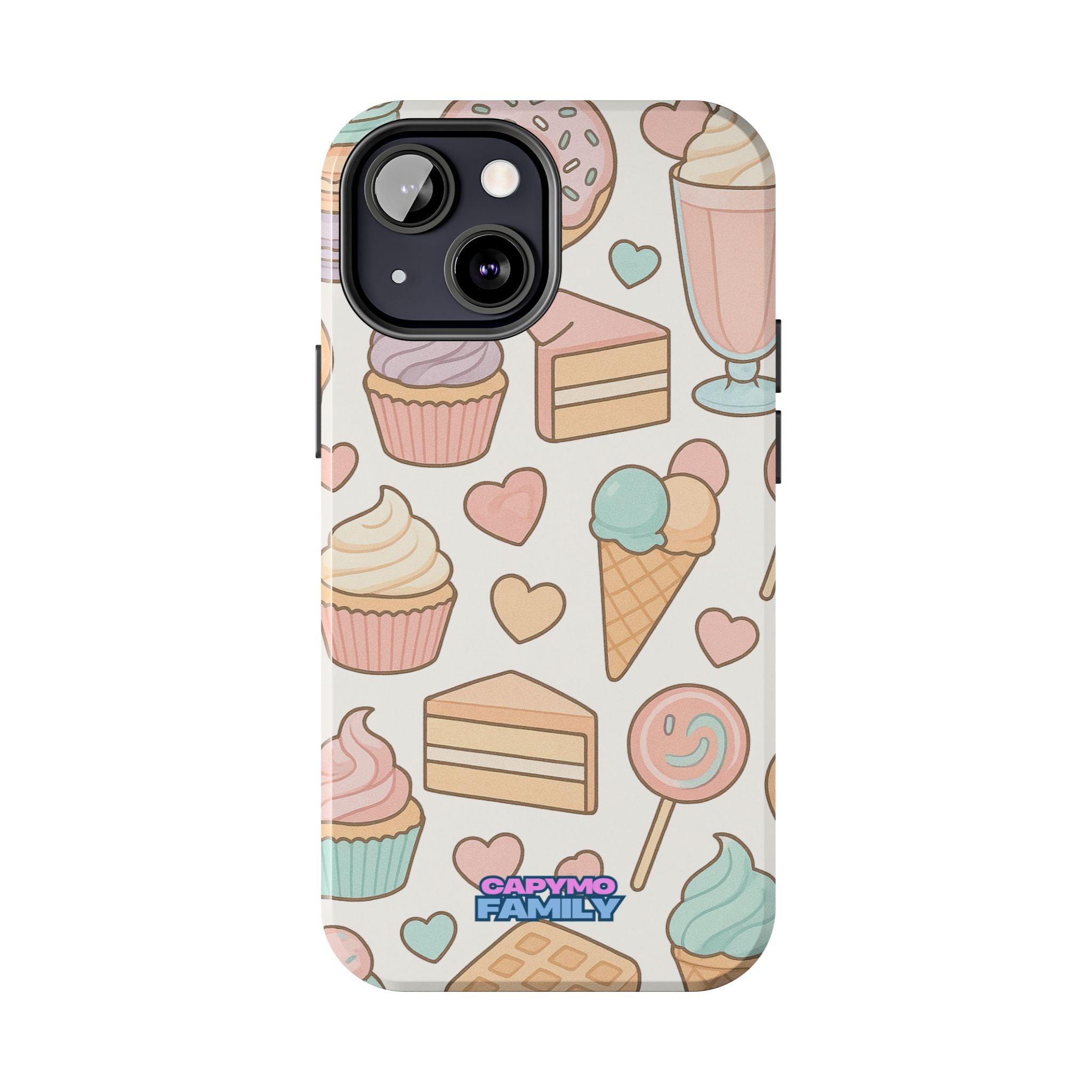Capymo Family Kawaii Dessert Phone Case – “Sweet Tooth Collection” Ice Cream, Cake, and Candy Cute Pastel Design