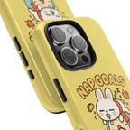 Capymo Family “Nap Goals” Phone Case – Cute Bunny Toto Sleeping on Alarm Clock Cover