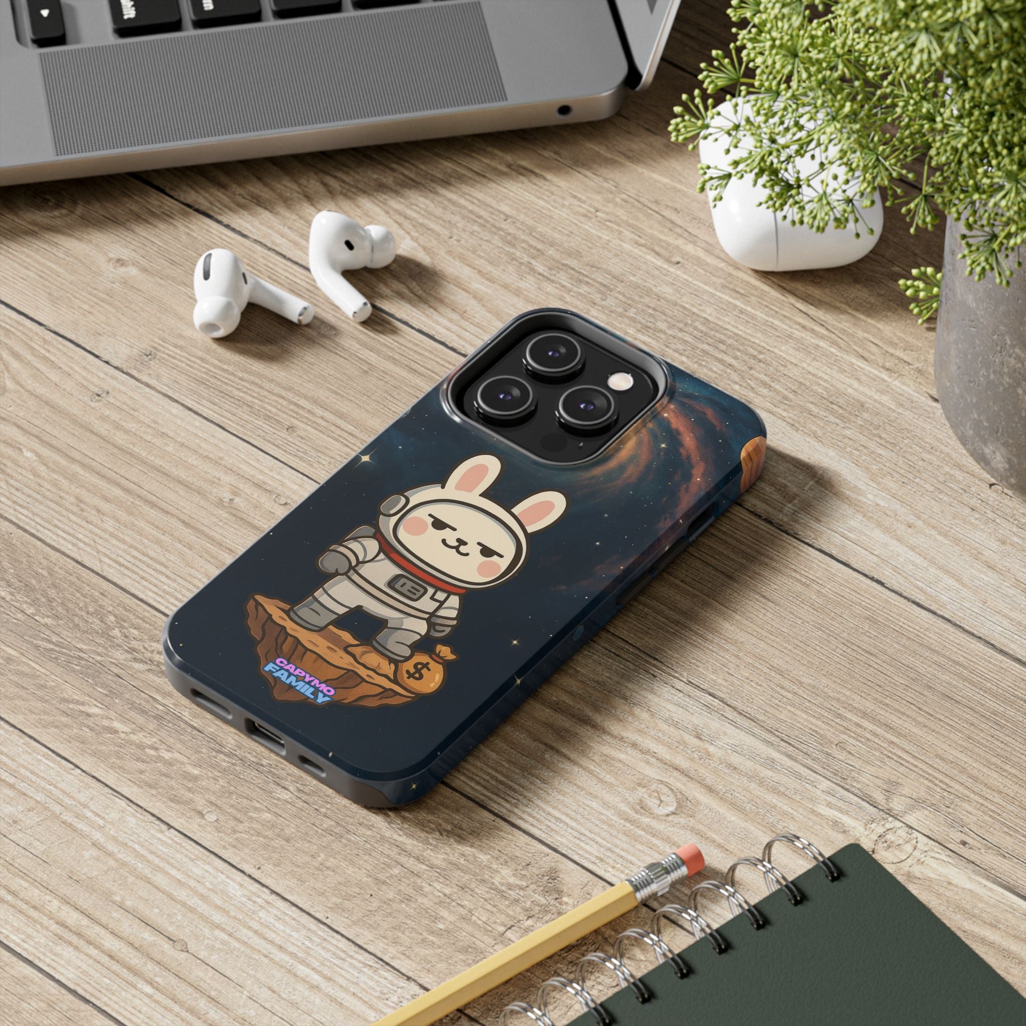 Capymo Family Cute Cartoon Bunny Tough Phone Case –Cute Astronaut  Bunny "Toto" Phone Case