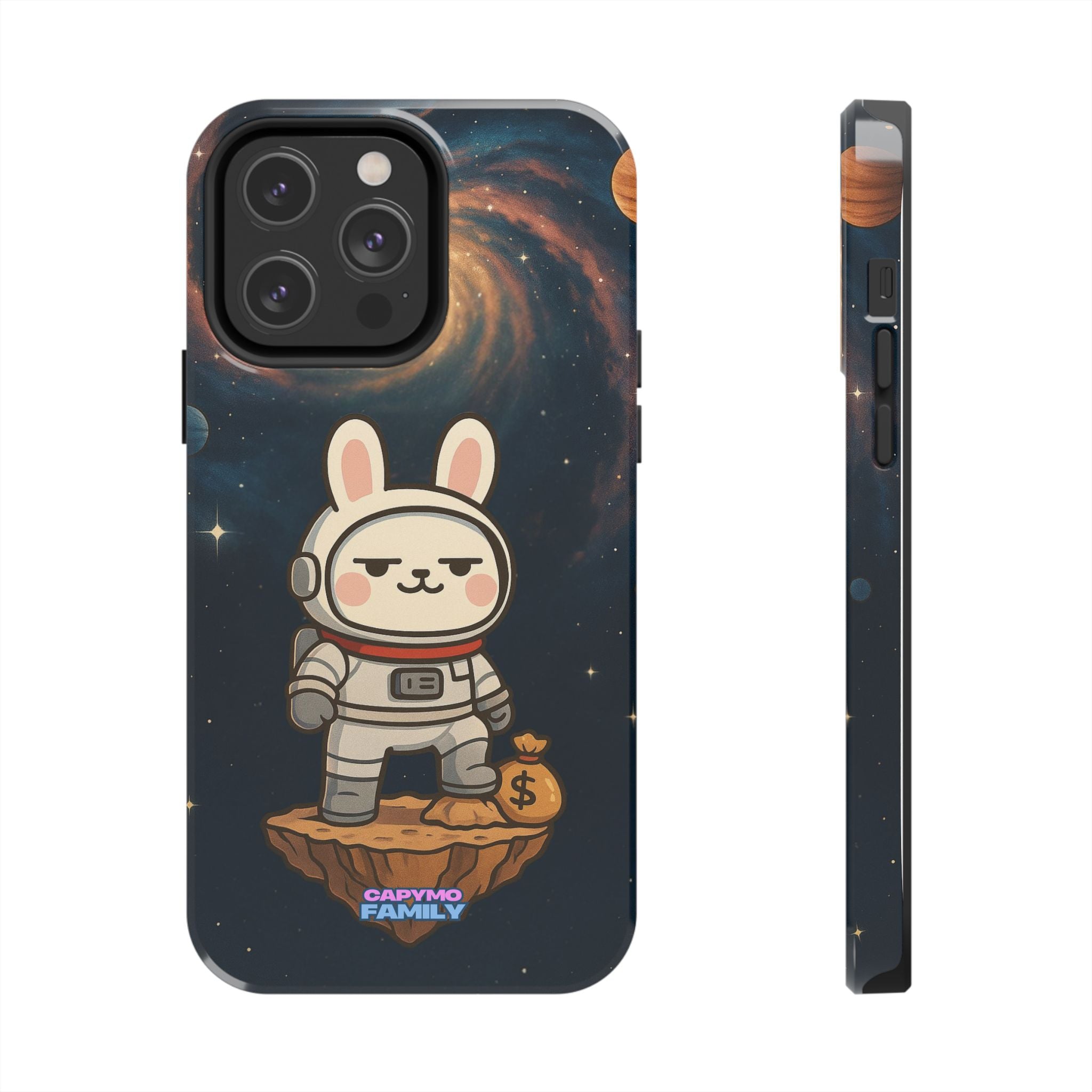 Capymo Family Cute Cartoon Bunny Tough Phone Case –Cute Astronaut  Bunny "Toto" Phone Case