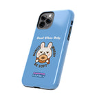 Capymo Family “Donut Worry, Be Soft” Phone Case – Cute Bunny & Donut Positive Vibes Cover