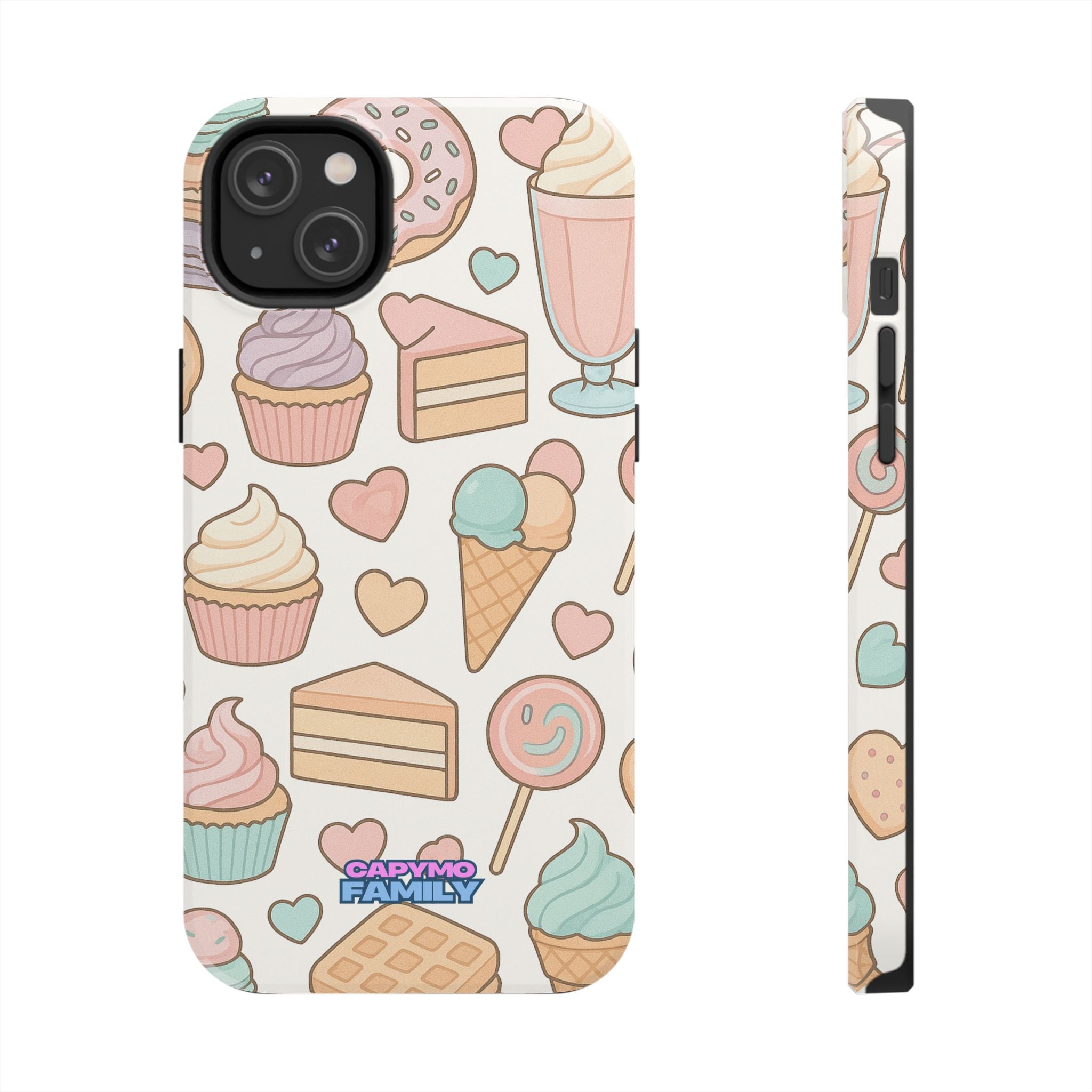 Capymo Family Kawaii Dessert Phone Case – “Sweet Tooth Collection” Ice Cream, Cake, and Candy Cute Pastel Design