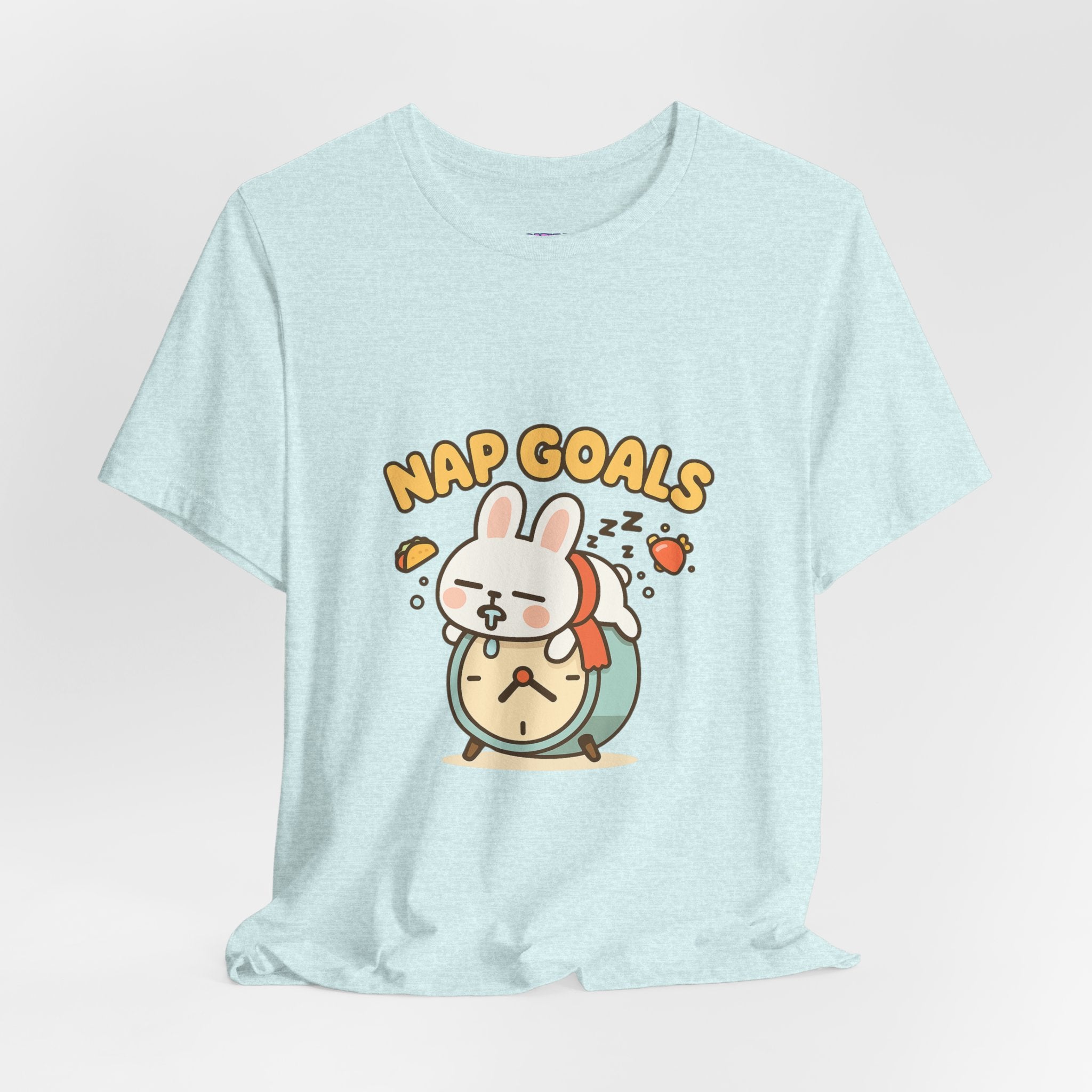 Capymo Family Kawaii Bunny Soft Cotton T-Shirt – "Nap Goals" "Toto" The Bunny Cute Tee (Unisex)