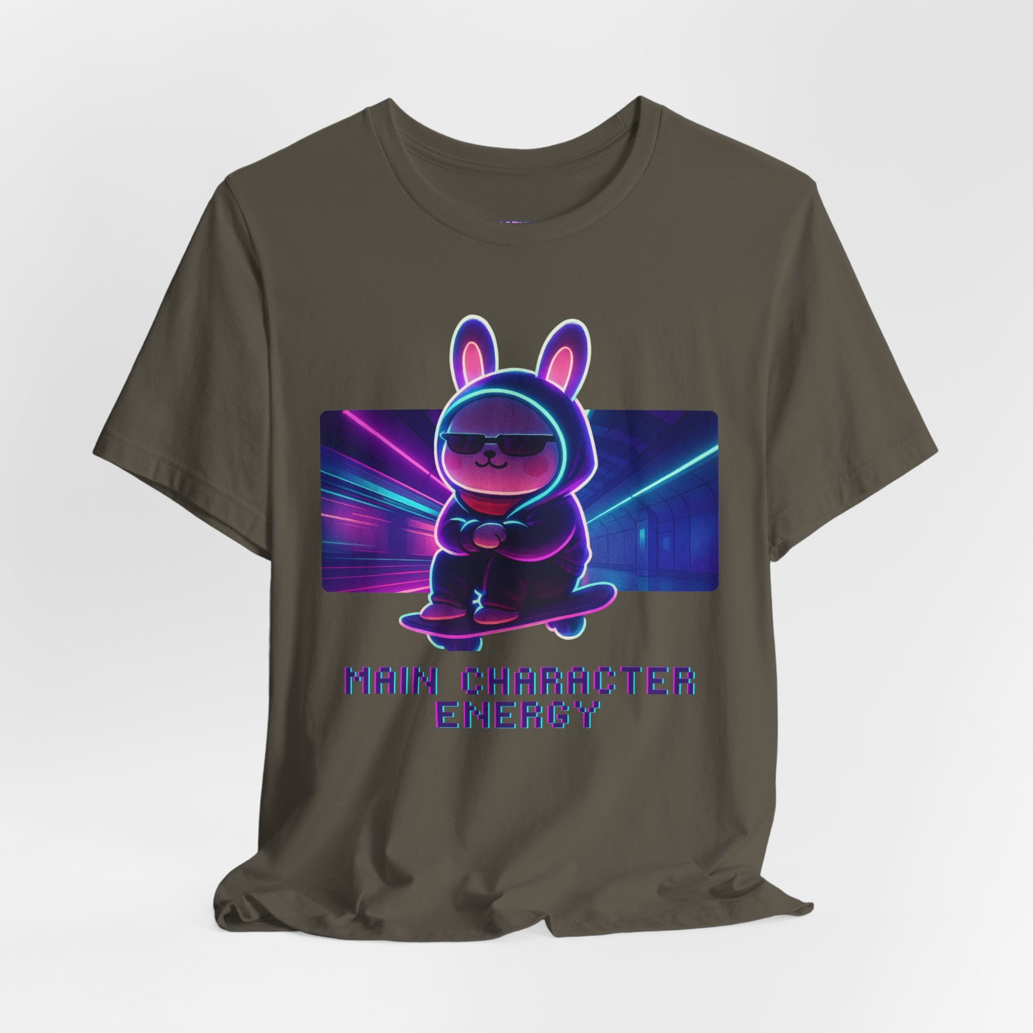 Capymo Family Kawaii Bunny Soft Cotton T-Shirt – "Main Character Energy" "Toto" The Bunny Cute Tee (Unisex)