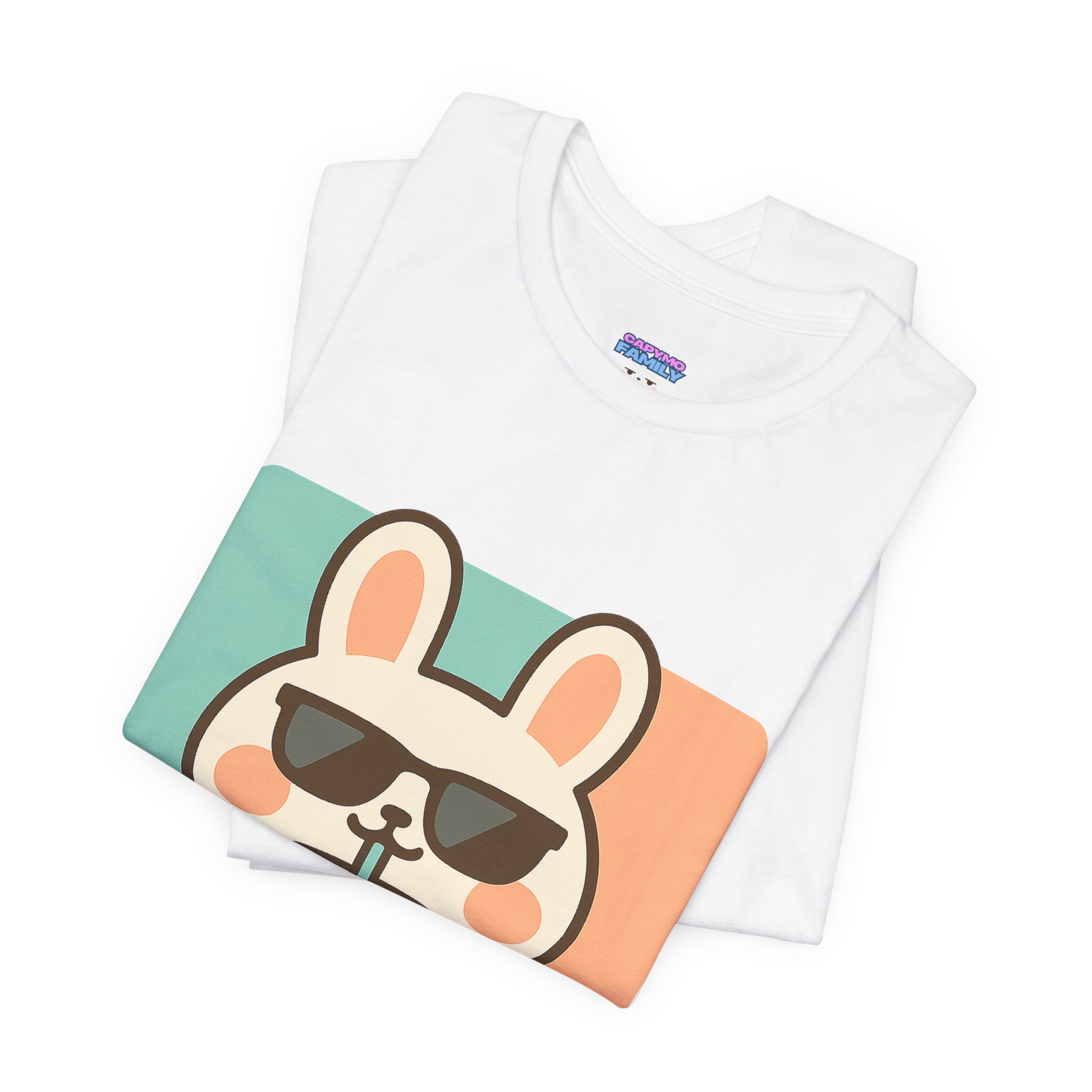 Capymo Family Charming Bunny Graphic Tee, Cute Animal Shirt, Casual Wear, Soft Unisex Tee, Perfect Gift for Animal Lovers, Everyday Fashion