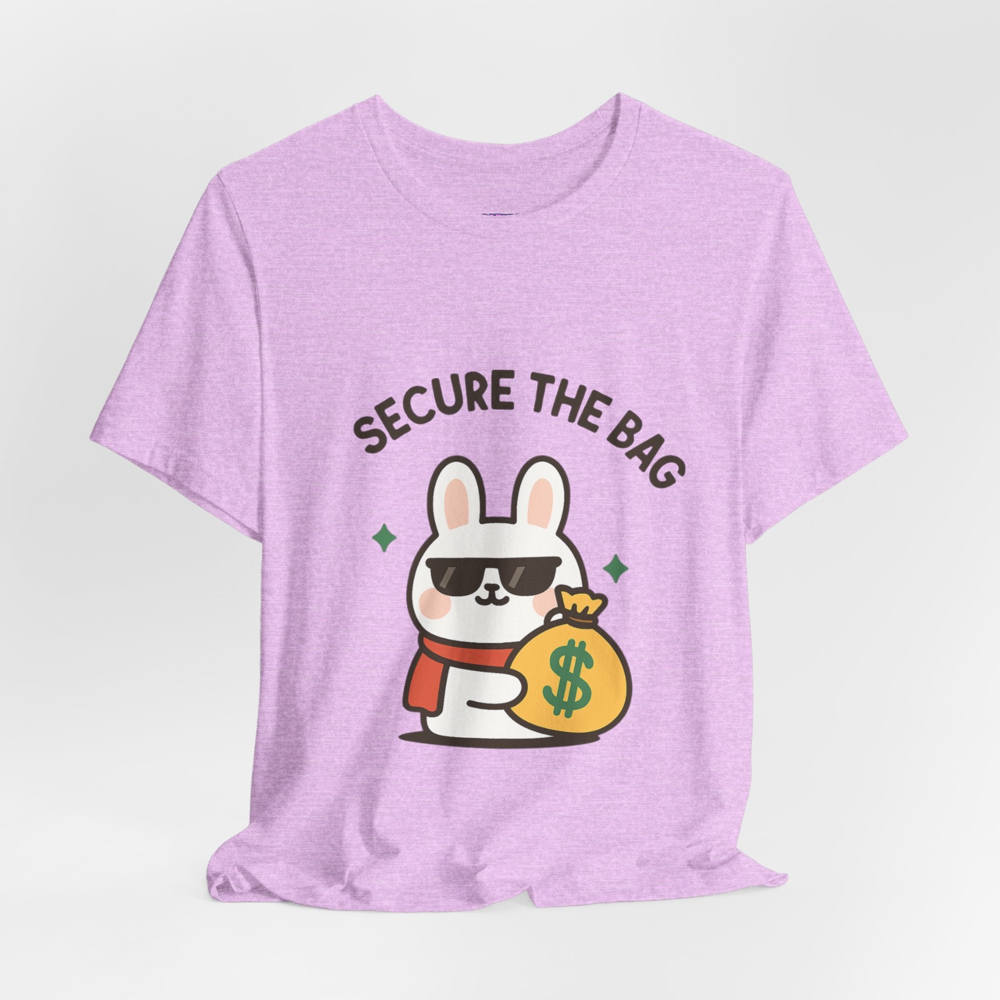 Capymo Family Kawaii Bunny Soft Cotton T-Shirt – "Secure the Bag" "Toto" The Bunny Cute Tee (Unisex)