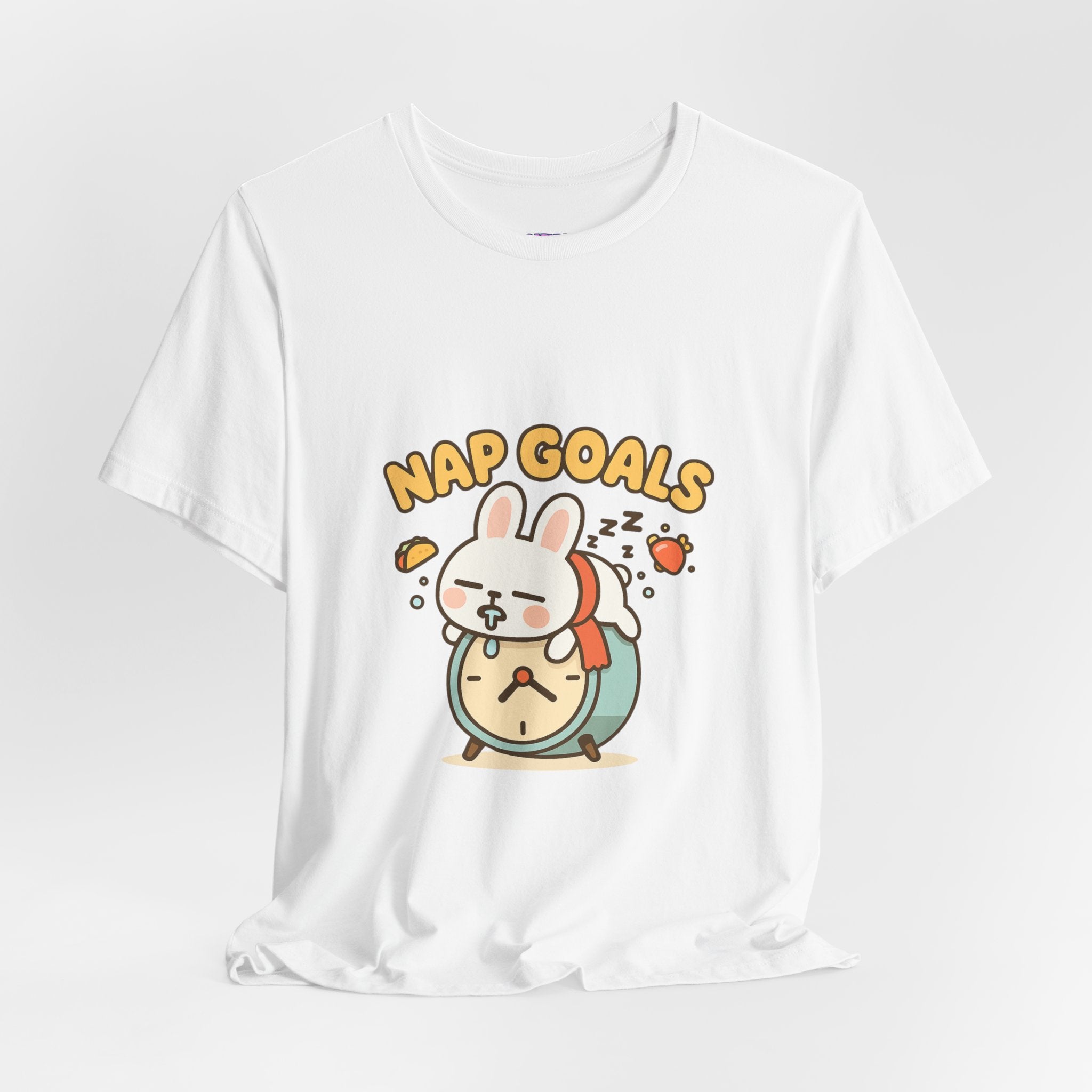 Capymo Family Kawaii Bunny Soft Cotton T-Shirt – "Nap Goals" "Toto" The Bunny Cute Tee (Unisex)