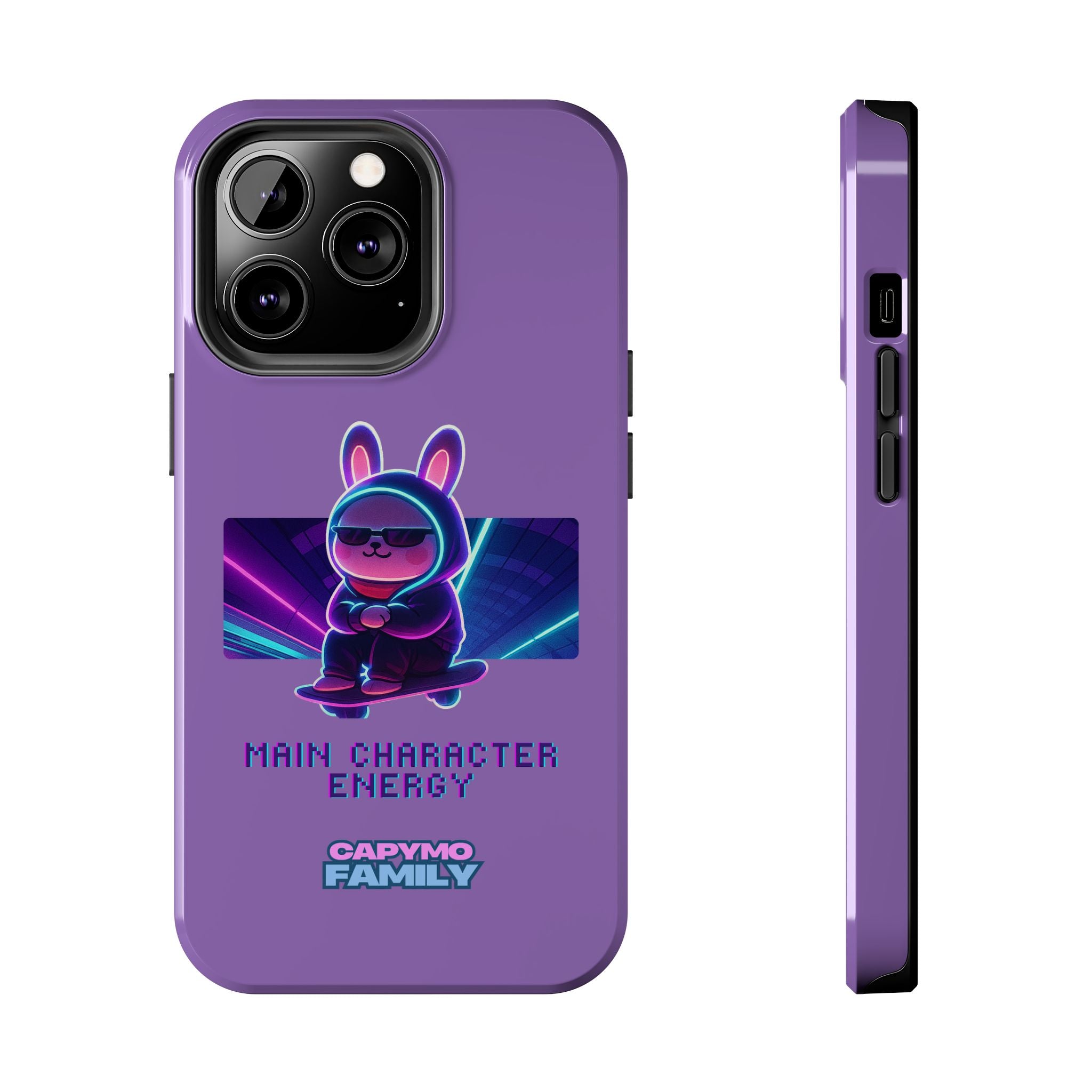 Capymo Family “Main Character Energy” Phone Case – Cyber Bunny Toto Aesthetic Cover