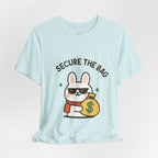 Capymo Family Kawaii Bunny Soft Cotton T-Shirt – "Secure the Bag" "Toto" The Bunny Cute Tee (Unisex)