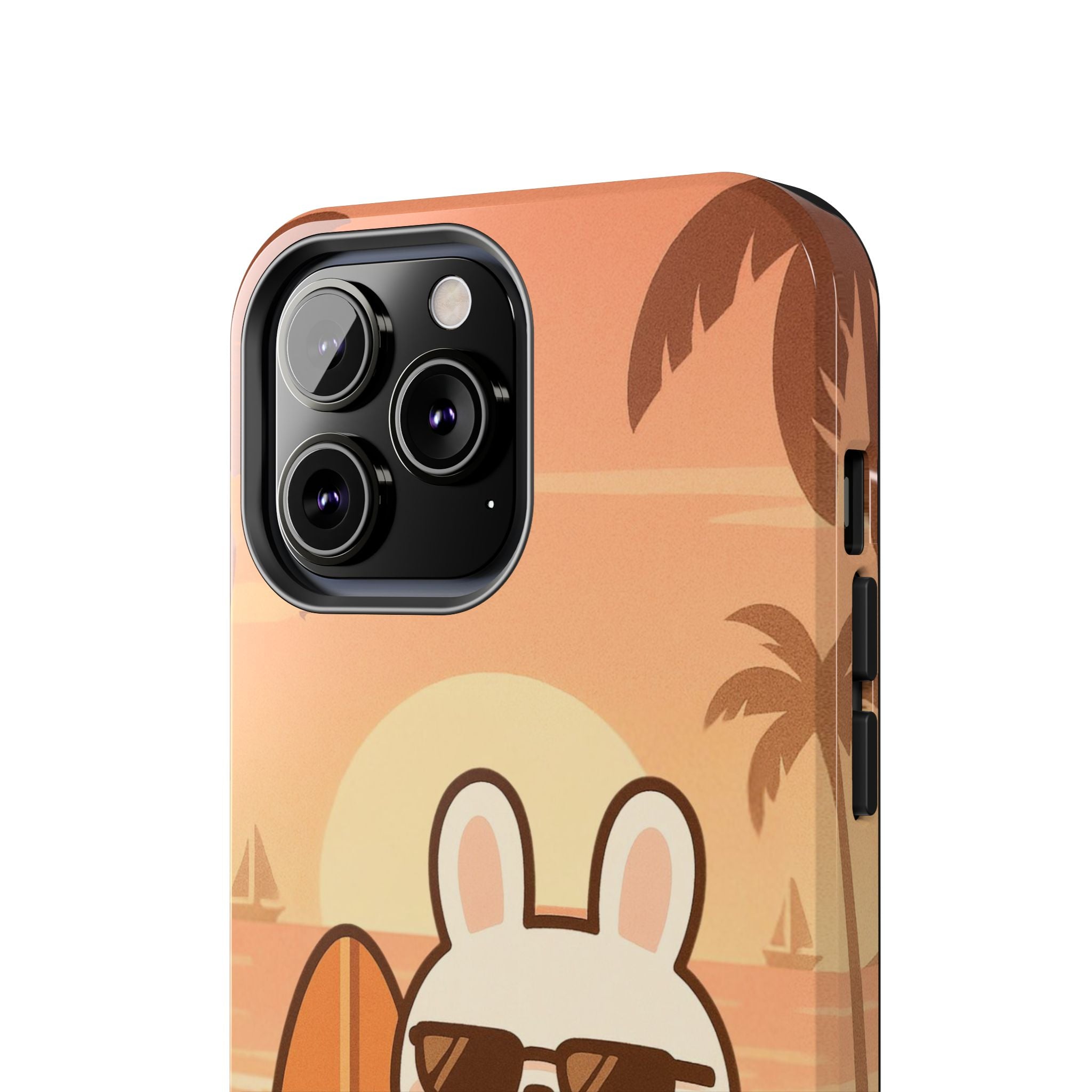 Capymo Family Sunset Surf Bunny Phone Case – Tropical Beach Skateboard Bunny "Toto" Phone Case