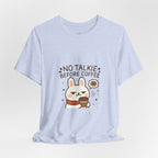 Capymo Family Kawaii Bunny Soft Cotton T-Shirt – "No Talkie Before Coffee" "Toto" The Bunny Cute Tee (Unisex)